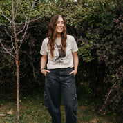 Black Cat on the Prowl - Comfort Colors Tee Little Mama Shirt Shop