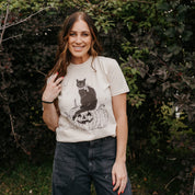 Black Cat on the Prowl - Comfort Colors Tee Little Mama Shirt Shop
