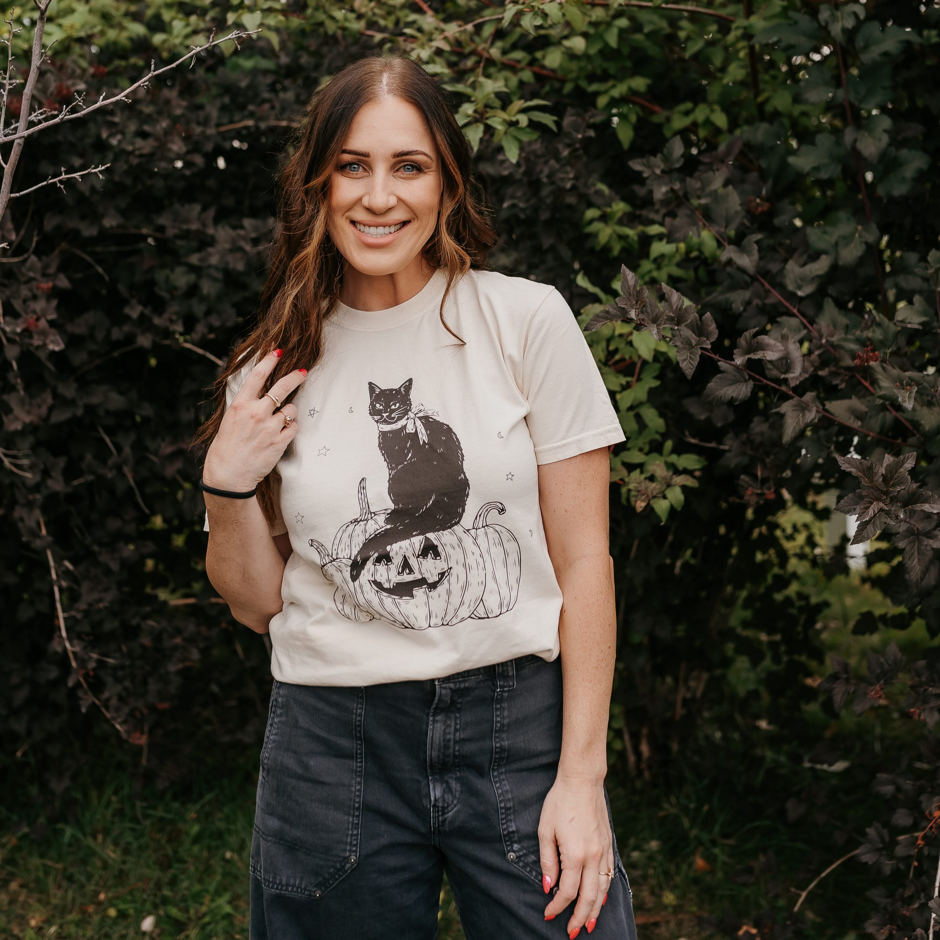Black Cat on the Prowl - Comfort Colors Tee Little Mama Shirt Shop