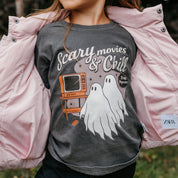 Scary Movies and Chill - Youth Comfort Colors Tee Little Mama Shirt Shop