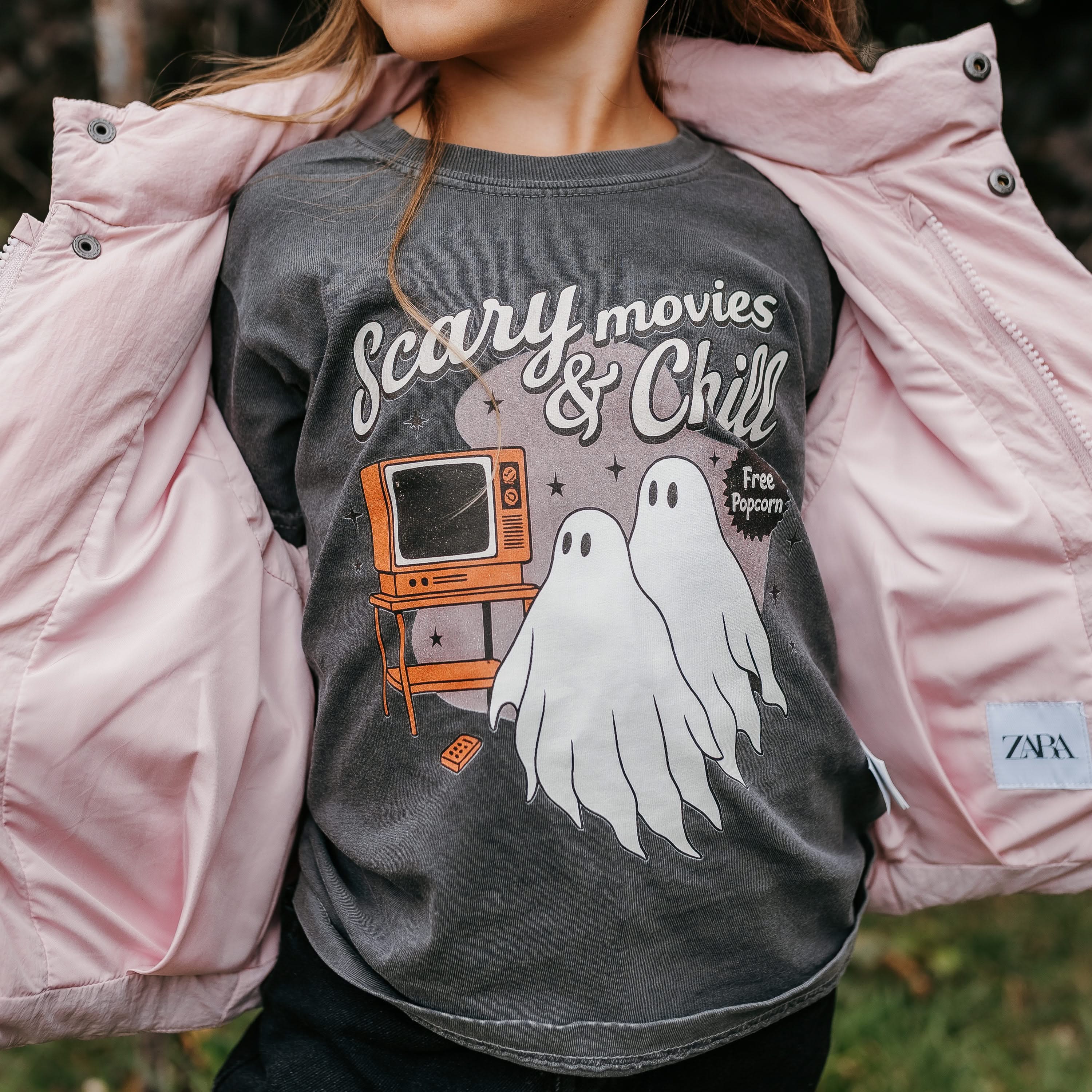 Scary Movies and Chill - Youth Comfort Colors Tee Little Mama Shirt Shop