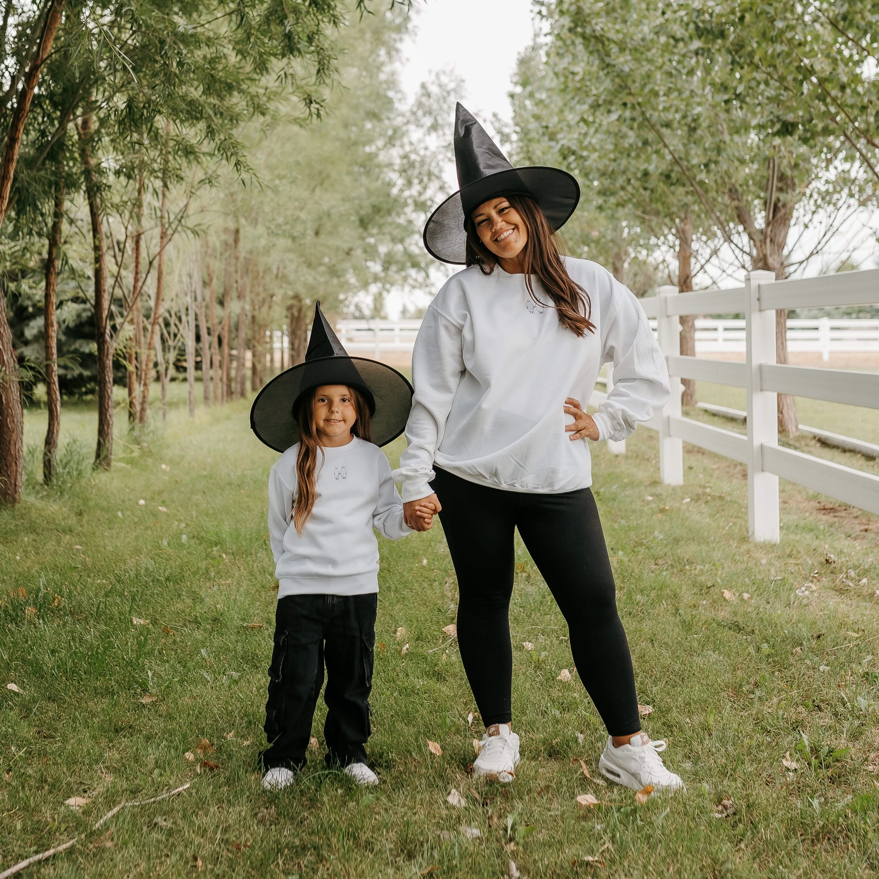 The Official Spooky Society - Set of 2 White Basic Fleece Sweaters Little Mama Shirt Shop