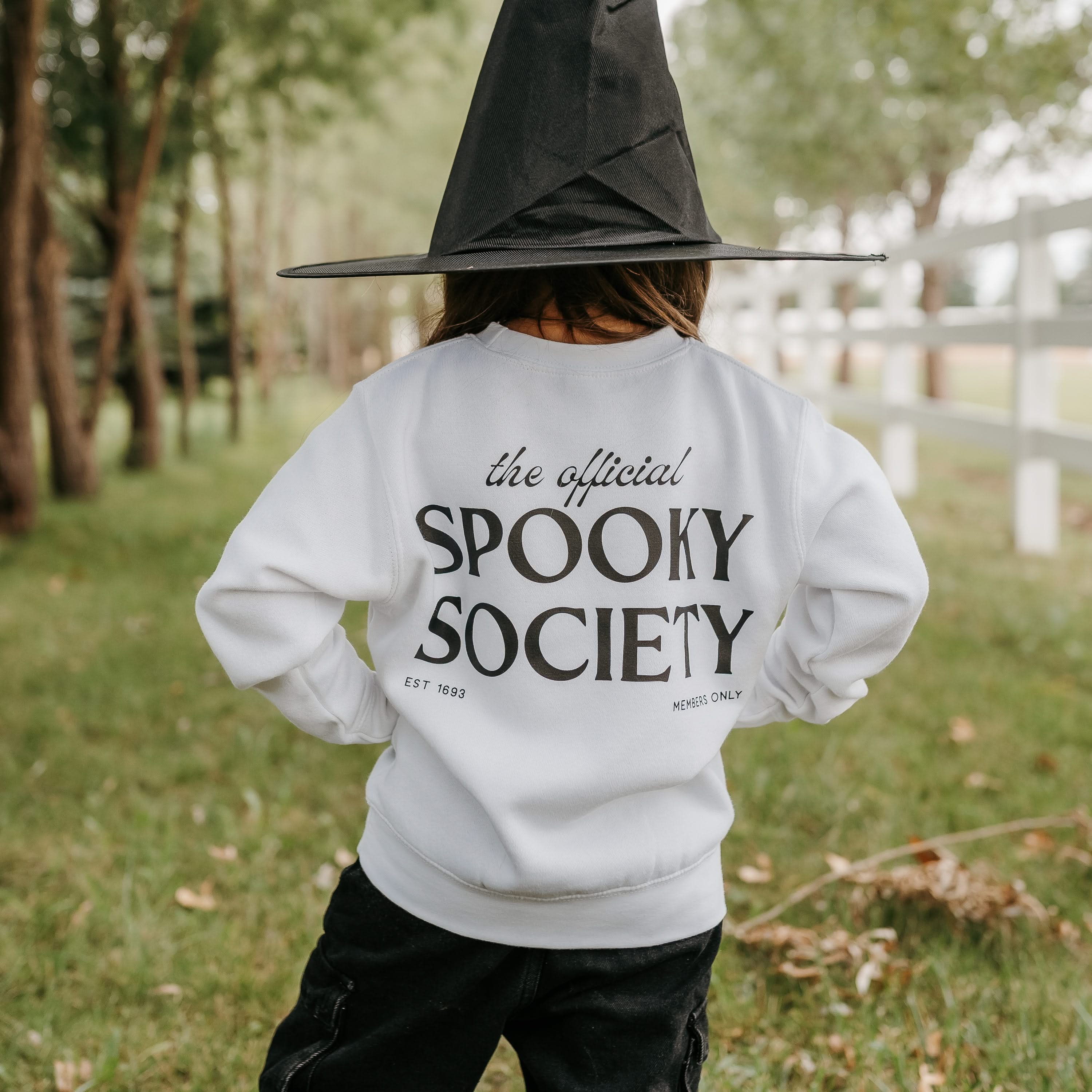The Official Spooky Society - White Child Sweater Little Mama Shirt Shop