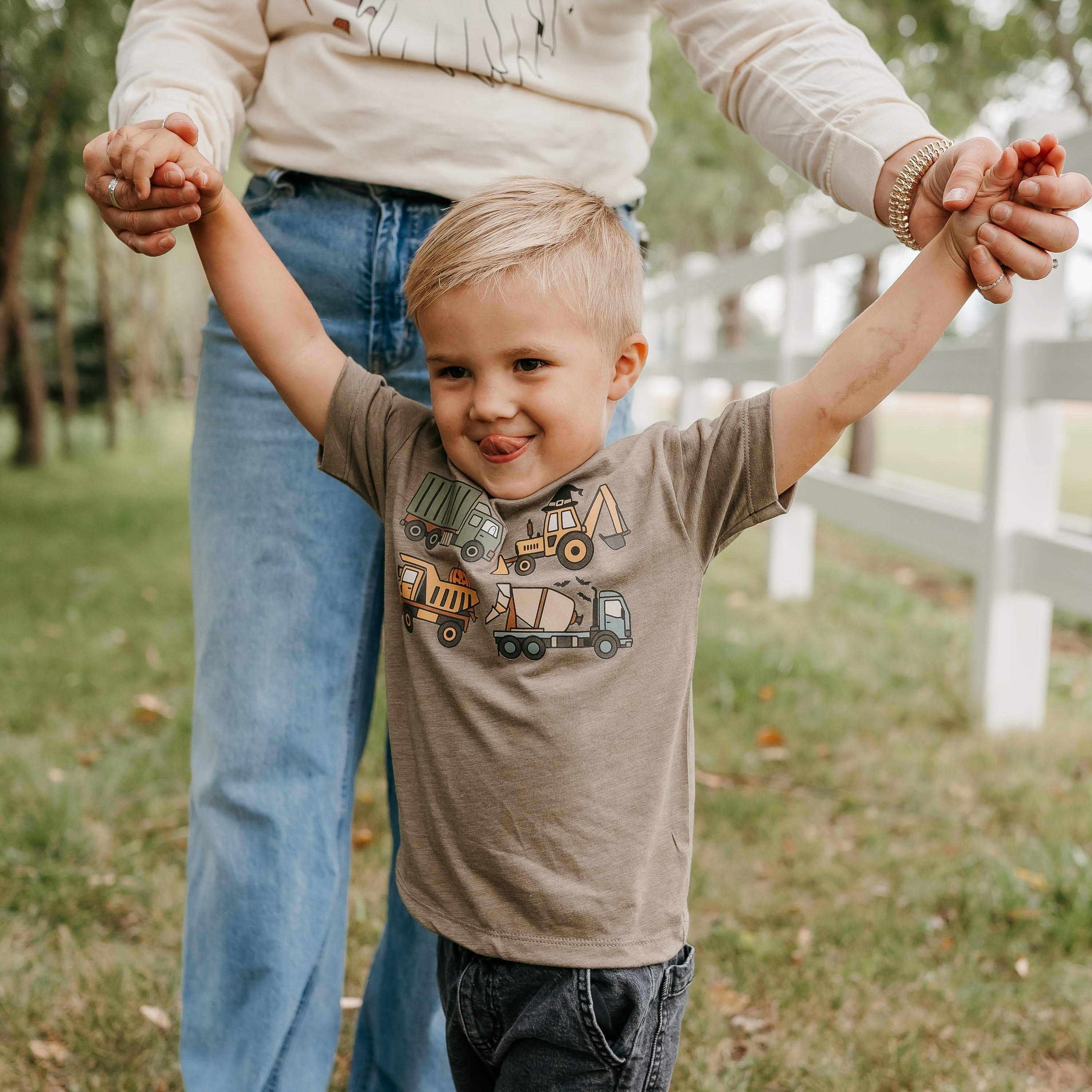 Spooky Construction Trucks - Child Tee Little Mama Shirt Shop