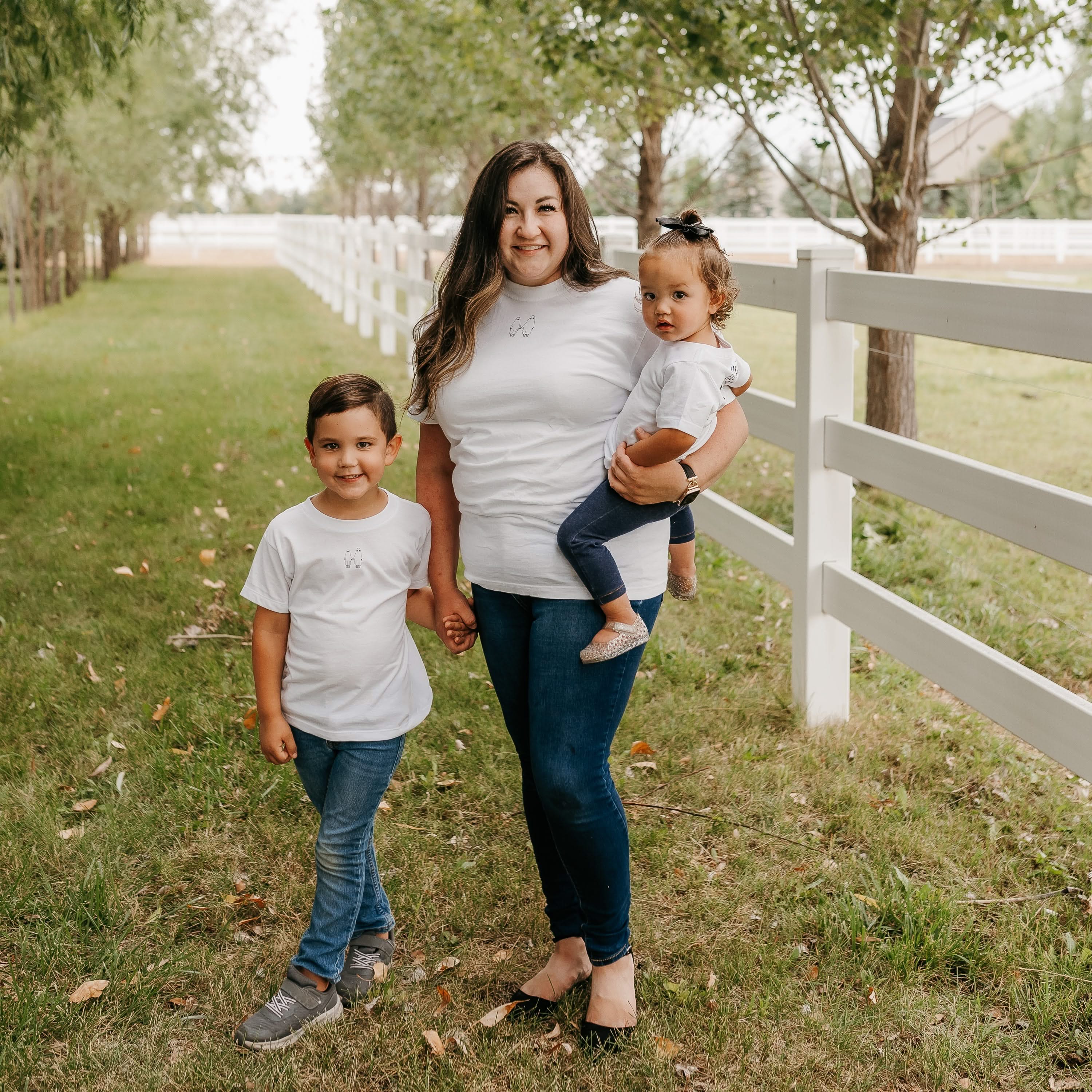 The Official Spooky Society - Set of 2 White Coordinating Tees Little Mama Shirt Shop