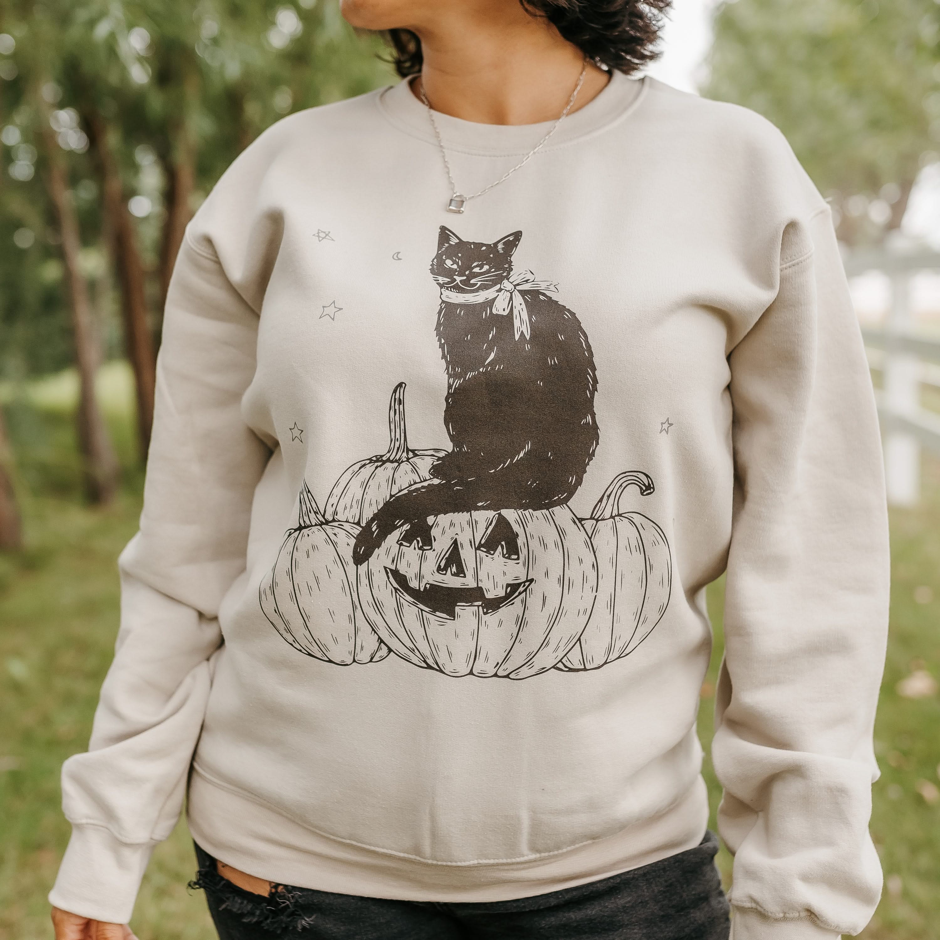 Black Cat on the Prowl - Basic Fleece Little Mama Shirt Shop LLC