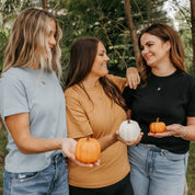 Halloween Mini Symbols - Embroidered Women’s Everyday Tee Little Mama Shirt Shop