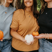 Halloween Mini Symbols - Embroidered Women’s Everyday Tee Little Mama Shirt Shop