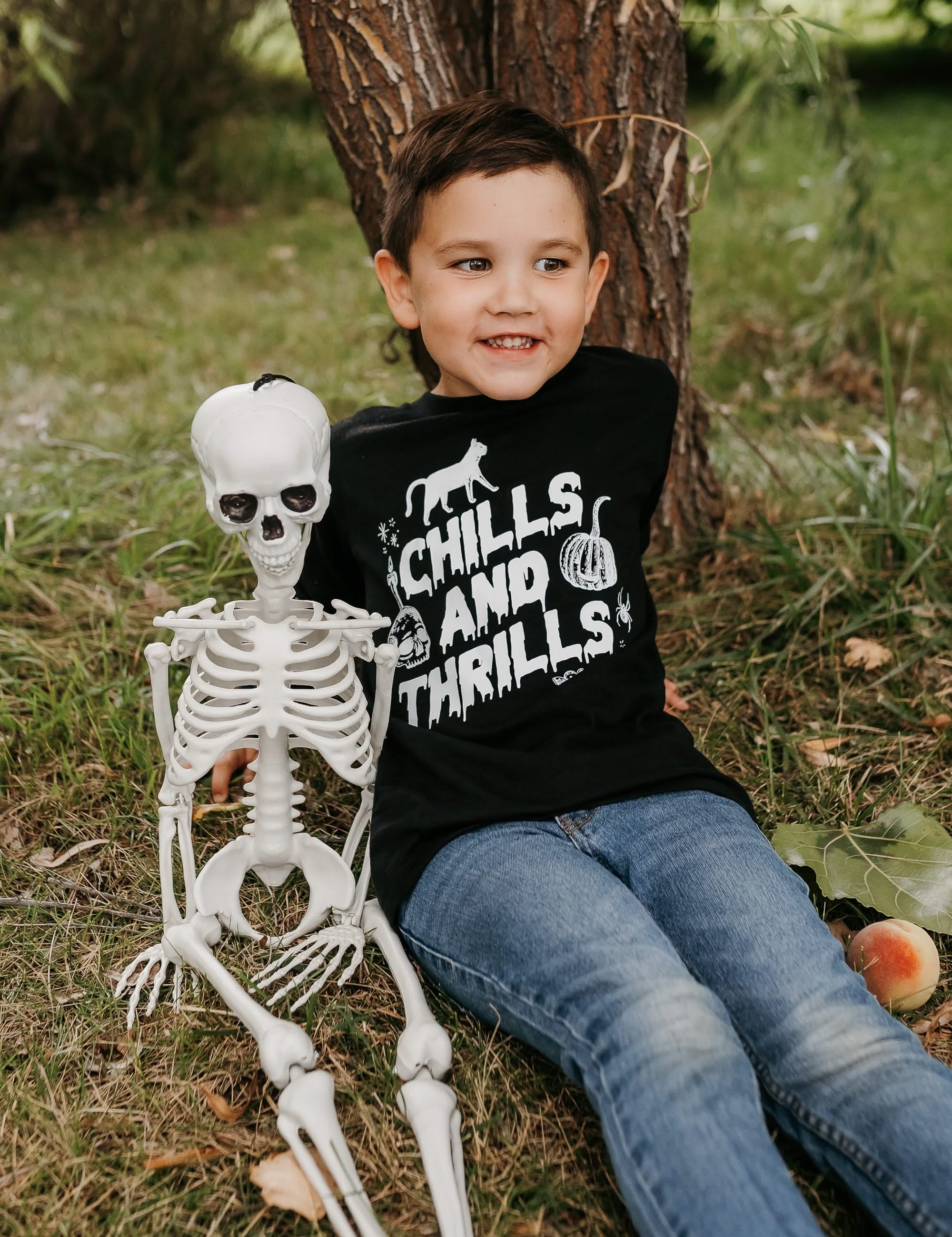 Chills and Thrills - Black Child Long Sleeve Tee Little Mama Shirt Shop