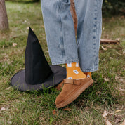 LMSS® CREW SOCKS - Light Orange w/ Ghosts - Adult Size Little Mama Shirt Shop