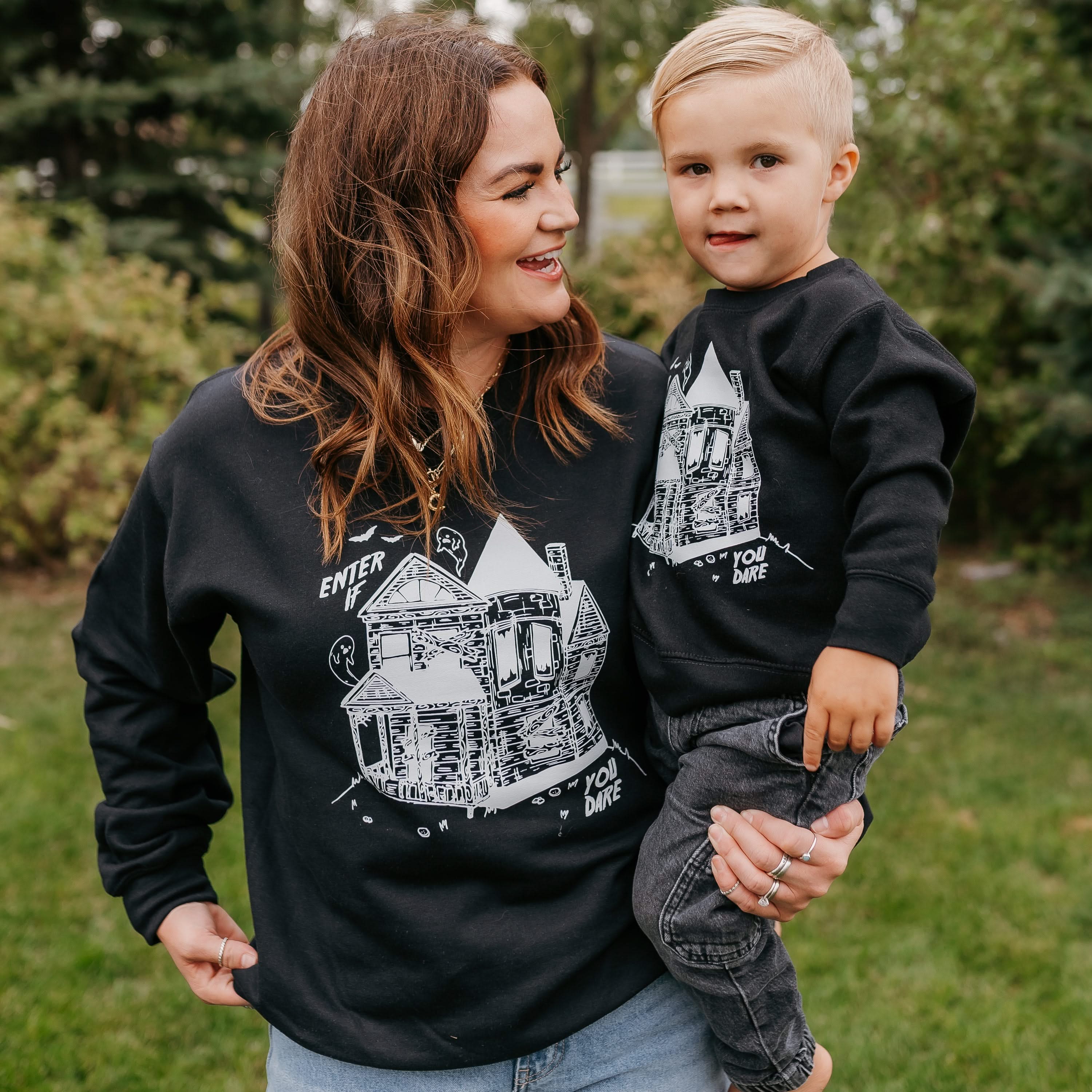 Enter If You Dare - Set of 2 Black Basic Fleece Sweaters Little Mama Shirt Shop