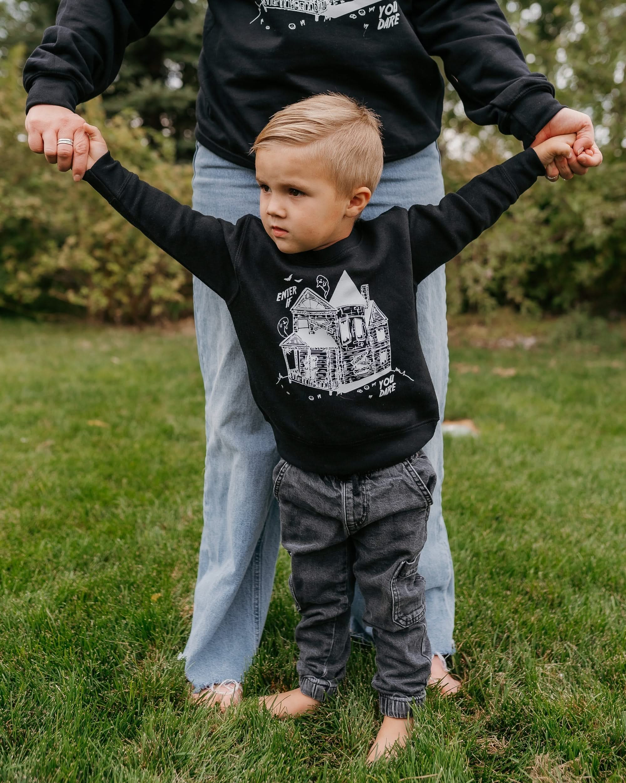 Enter If You Dare - Black Child Sweater Little Mama Shirt Shop