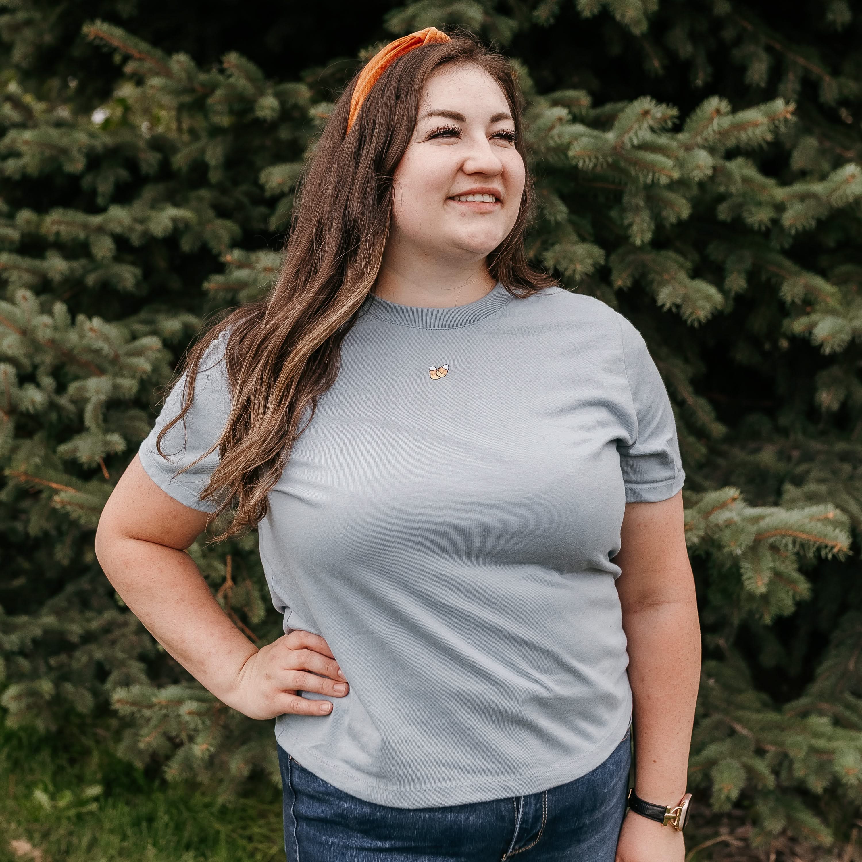 Halloween Mini Symbols - Embroidered Women’s Everyday Tee Little Mama Shirt Shop
