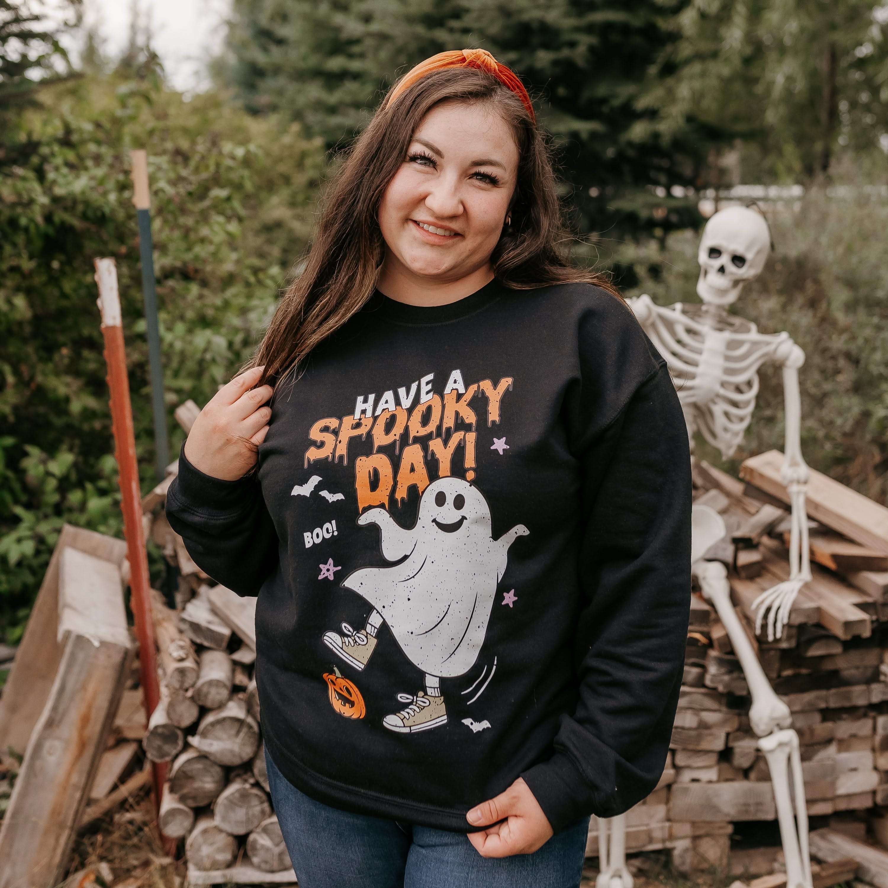 Have A Spooky Day - Black Basic Fleece Little Mama Shirt Shop LLC