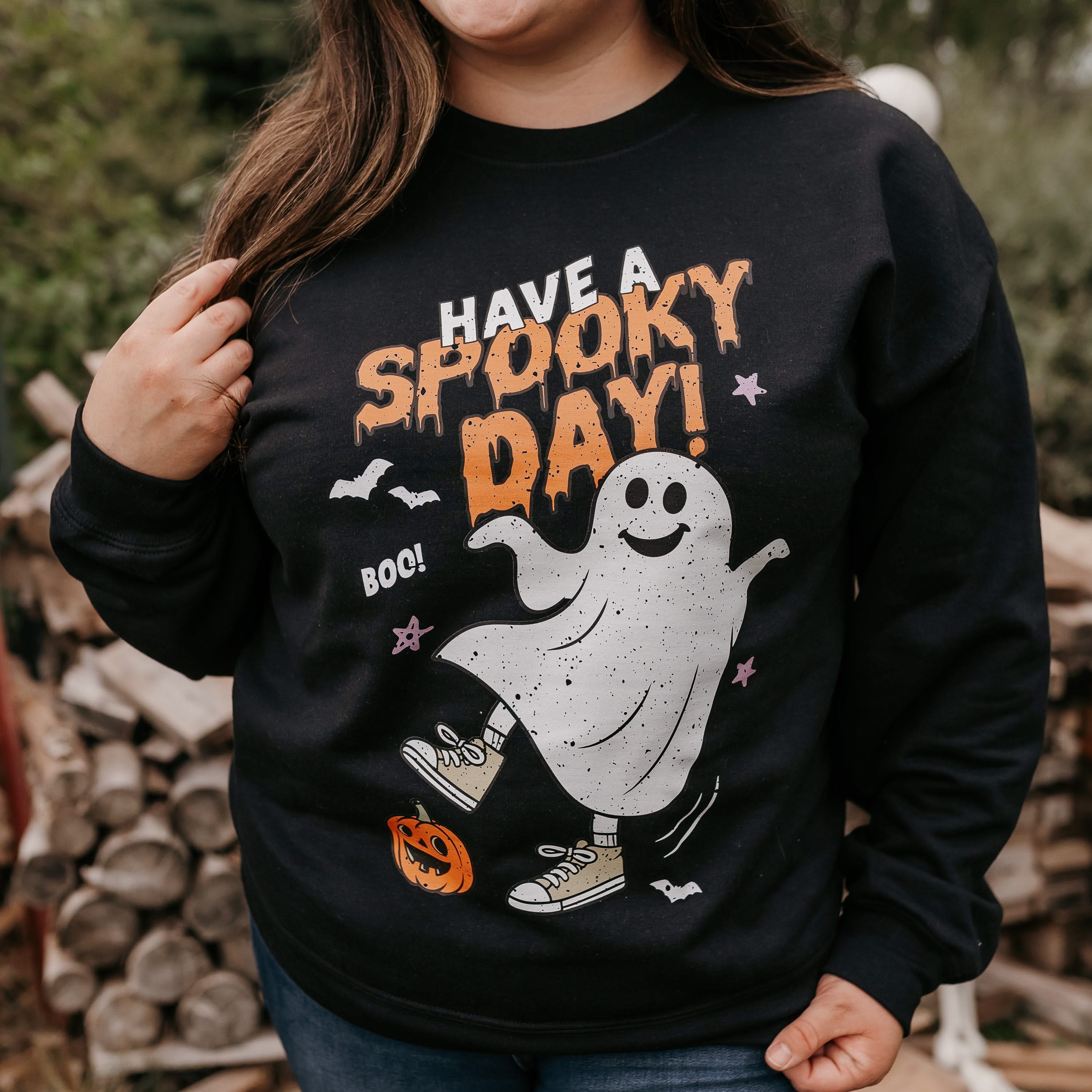 Have A Spooky Day - Black Basic Fleece Little Mama Shirt Shop LLC