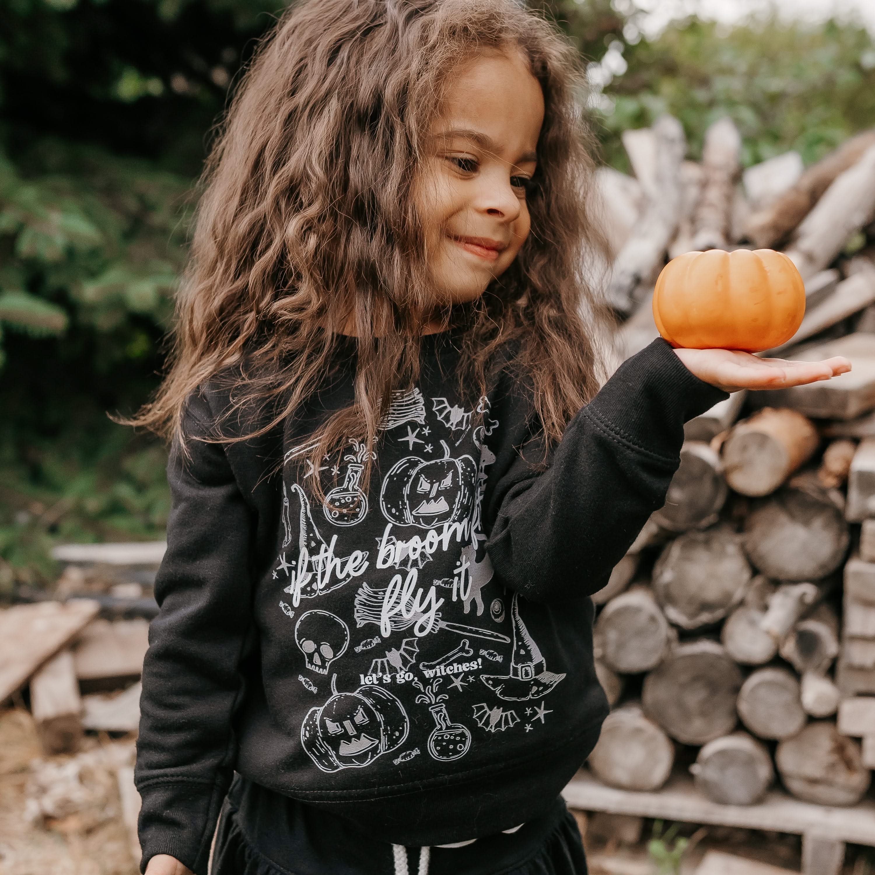 If The Broom Fits, Fly It - Black Child Sweater Little Mama Shirt Shop