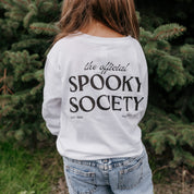 The Official Spooky Society - White Child Long Sleeve Tee Little Mama Shirt Shop