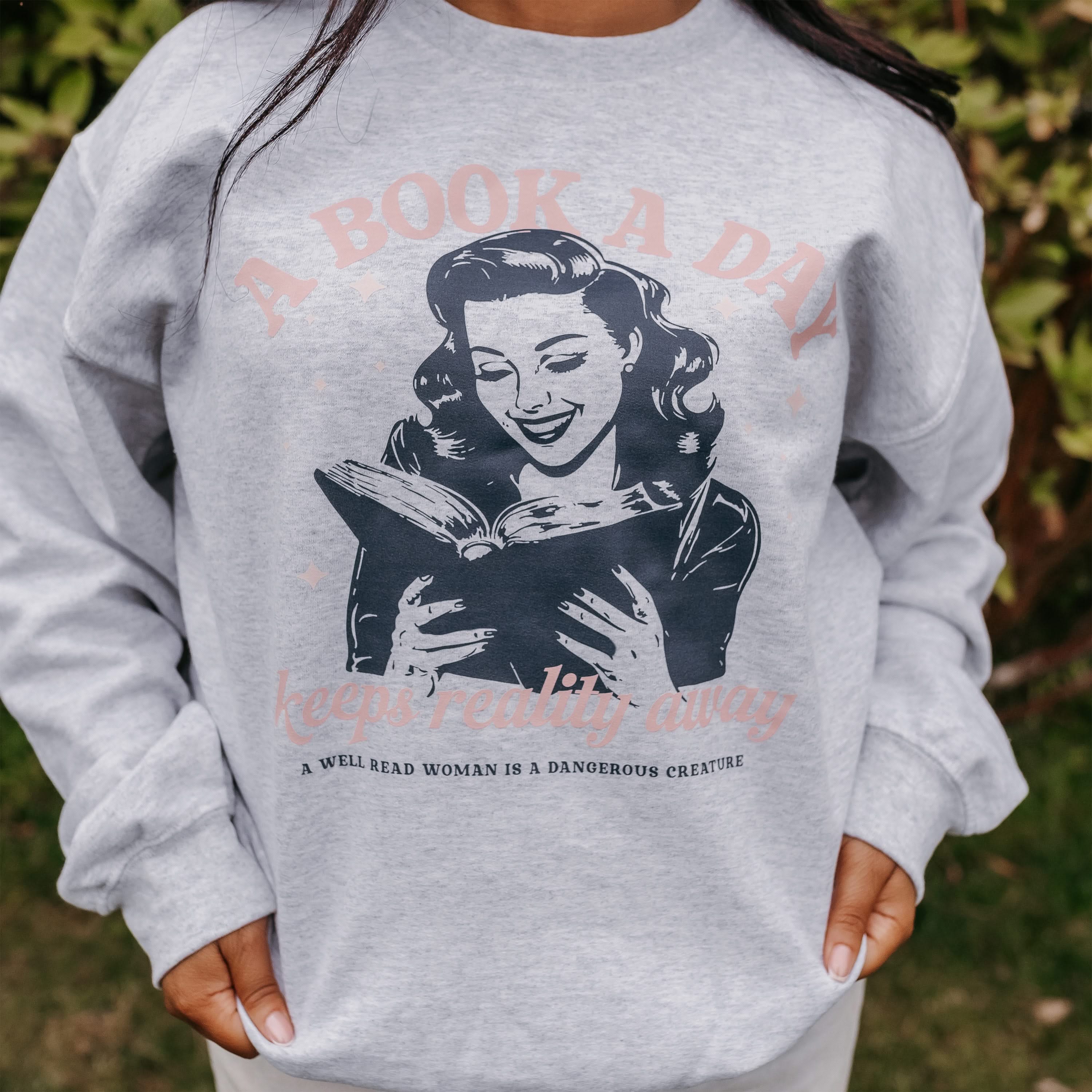 A Book A Day Keeps Reality Away - Basic Fleece Little Mama Shirt Shop LLC