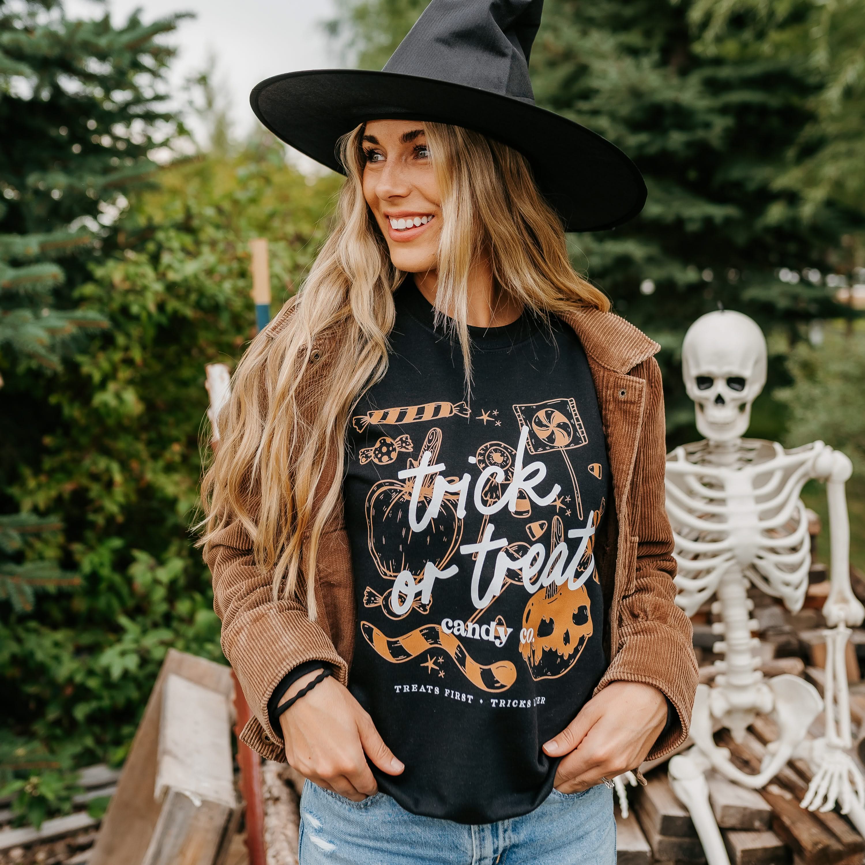 Trick or Treat Candy Co. - Black Basic Fleece Little Mama Shirt Shop LLC