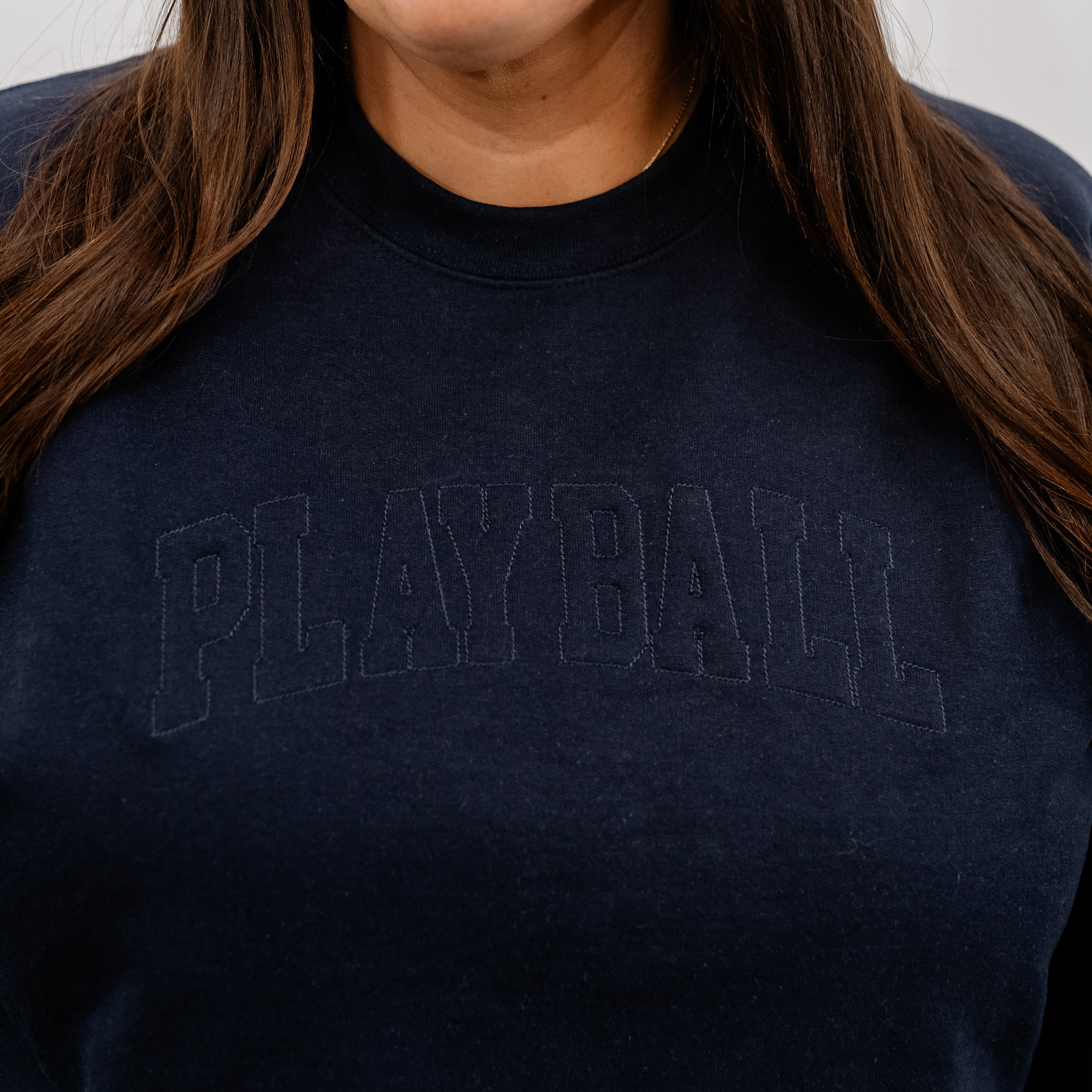 Printed Tone on Tone BASIC Fleece - Play Ball (elbow) - Custom Number (back) Little Mama Shirt Shop LLC
