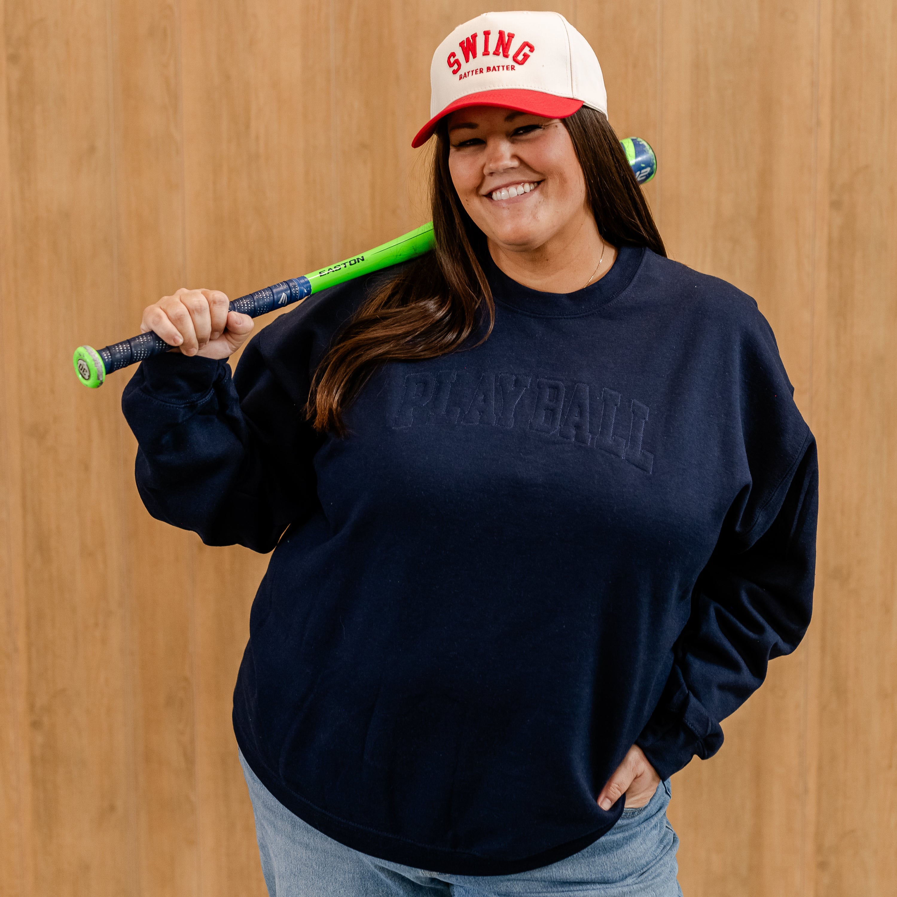 Printed Tone on Tone BASIC Fleece - Play Ball (elbow) - Custom Number (back) Little Mama Shirt Shop LLC