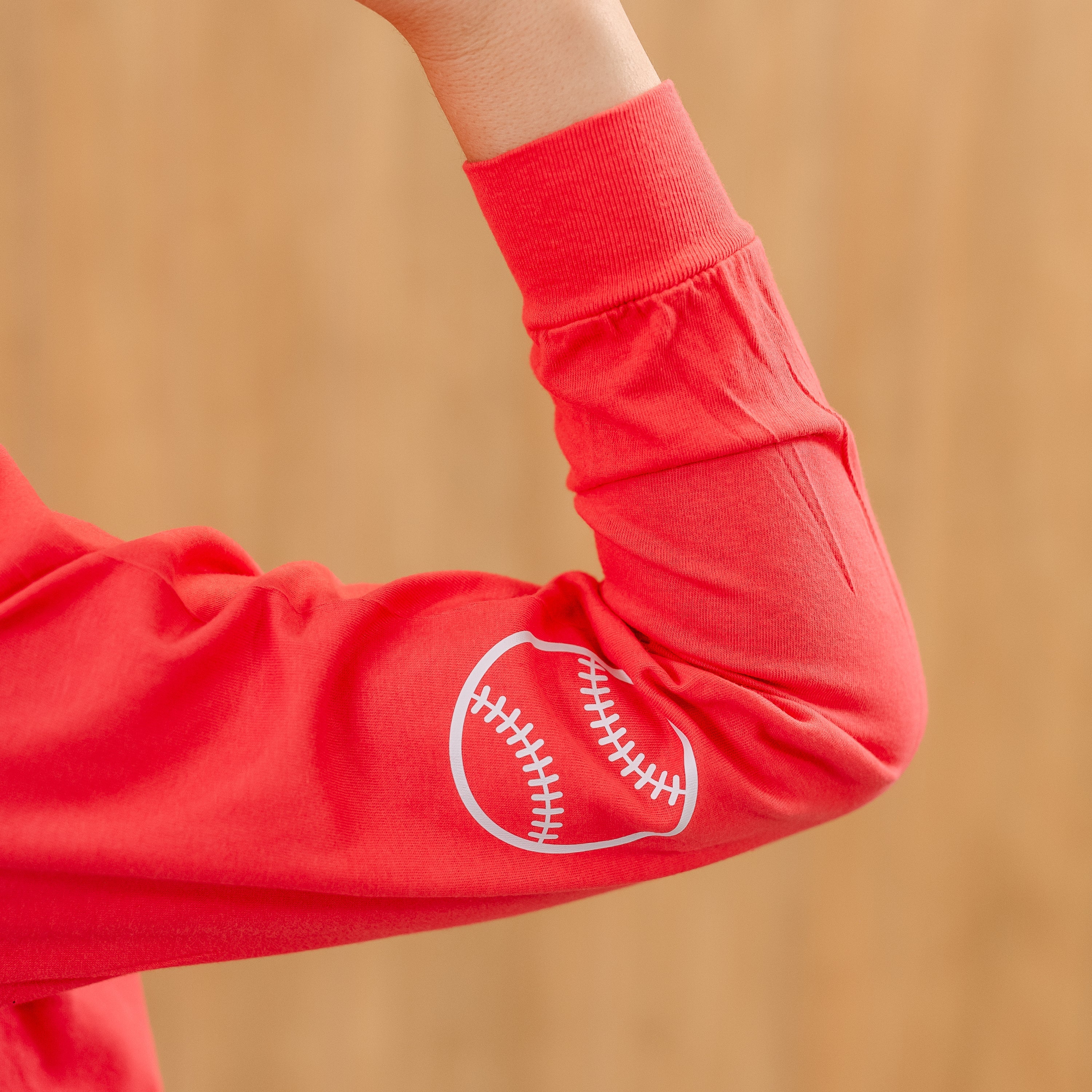 There's No Crying In Baseball (elbows) - Custom Number (back) - LONG SLEEVE Comfort Colors Tee Little Mama Shirt Shop