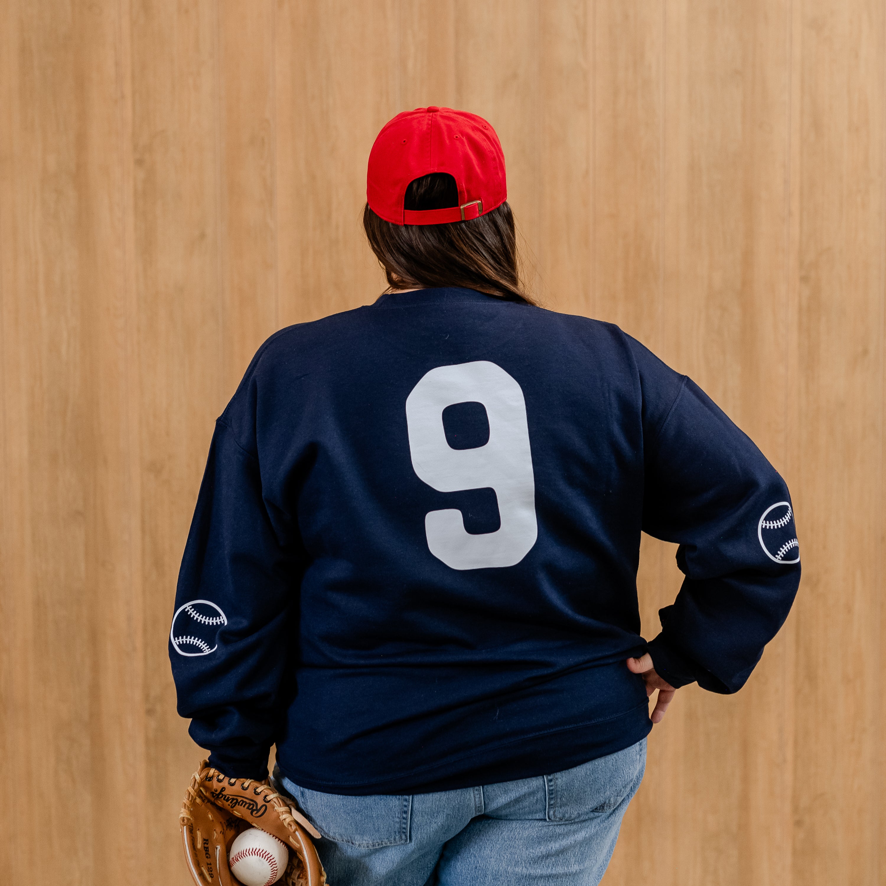 There's No Crying In Baseball (elbows) - Custom Number (back) - BASIC Fleece Little Mama Shirt Shop LLC