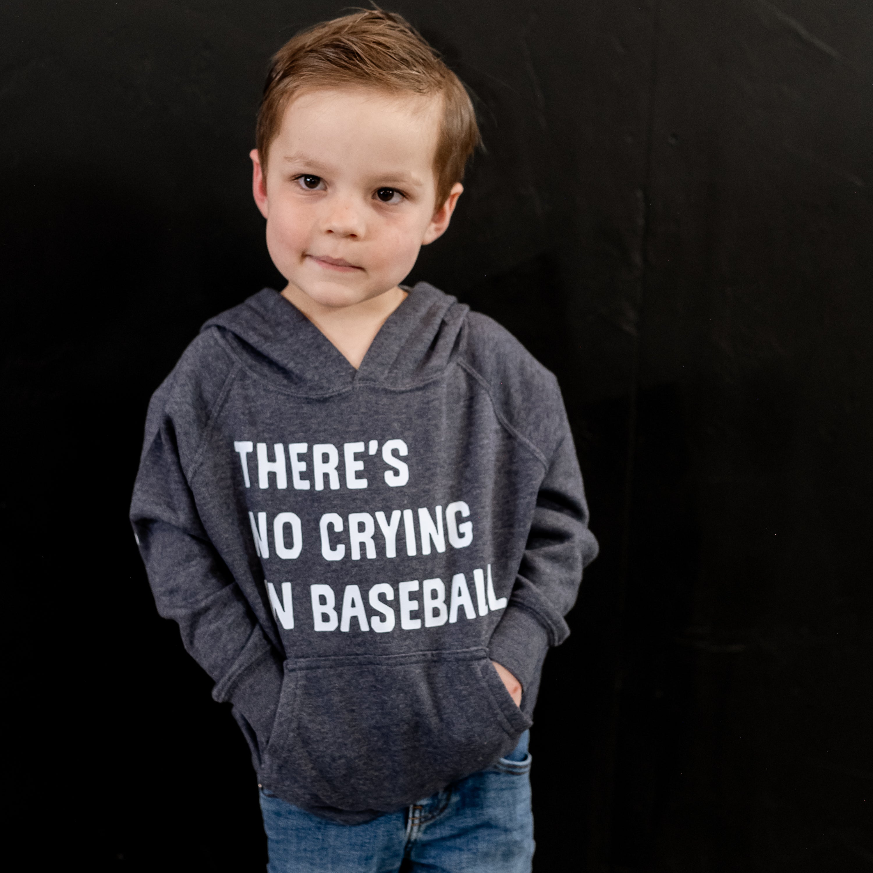 There's No Crying In Baseball (elbows) - Custom Number (back) - Child HOODIE Little Mama Shirt Shop LLC