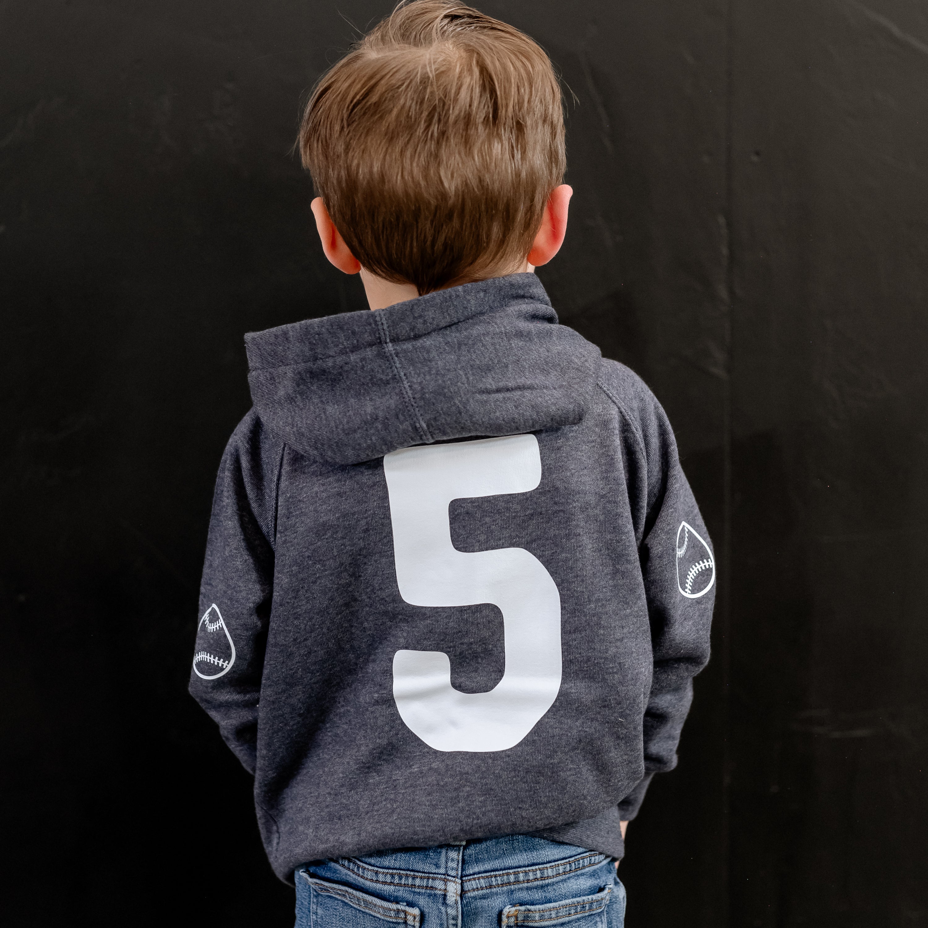 There's No Crying In Baseball (elbows) - Custom Number (back) - Child HOODIE Little Mama Shirt Shop LLC