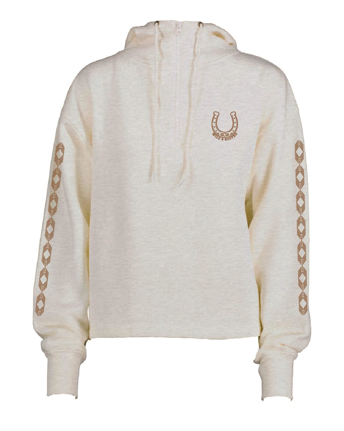 Wild and Rooted Embroidered Quarter-Zip | Adult Boxy Hooded Sweatshirt | Western Fall Little Mama Shirt Shop LLC