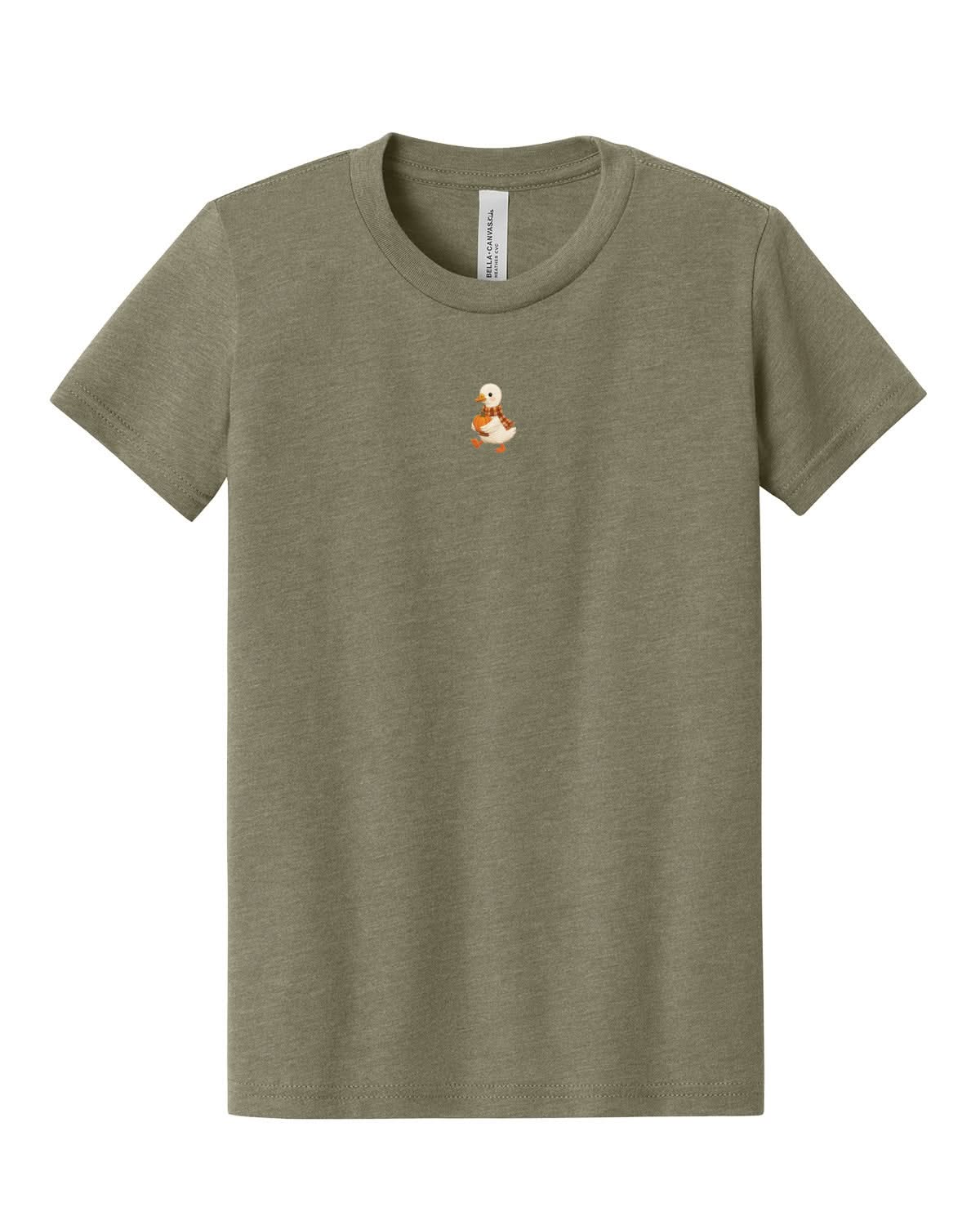 Autumn Duck with Pumpkin | Child Tee | Embroidered Little Mama Shirt Shop LLC