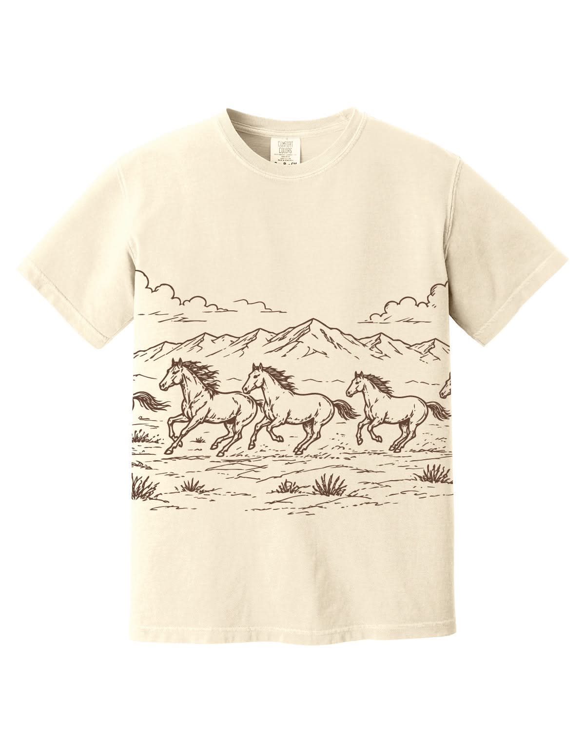 Western Horse Print | Comfort Colors Tee Little Mama Shirt Shop LLC