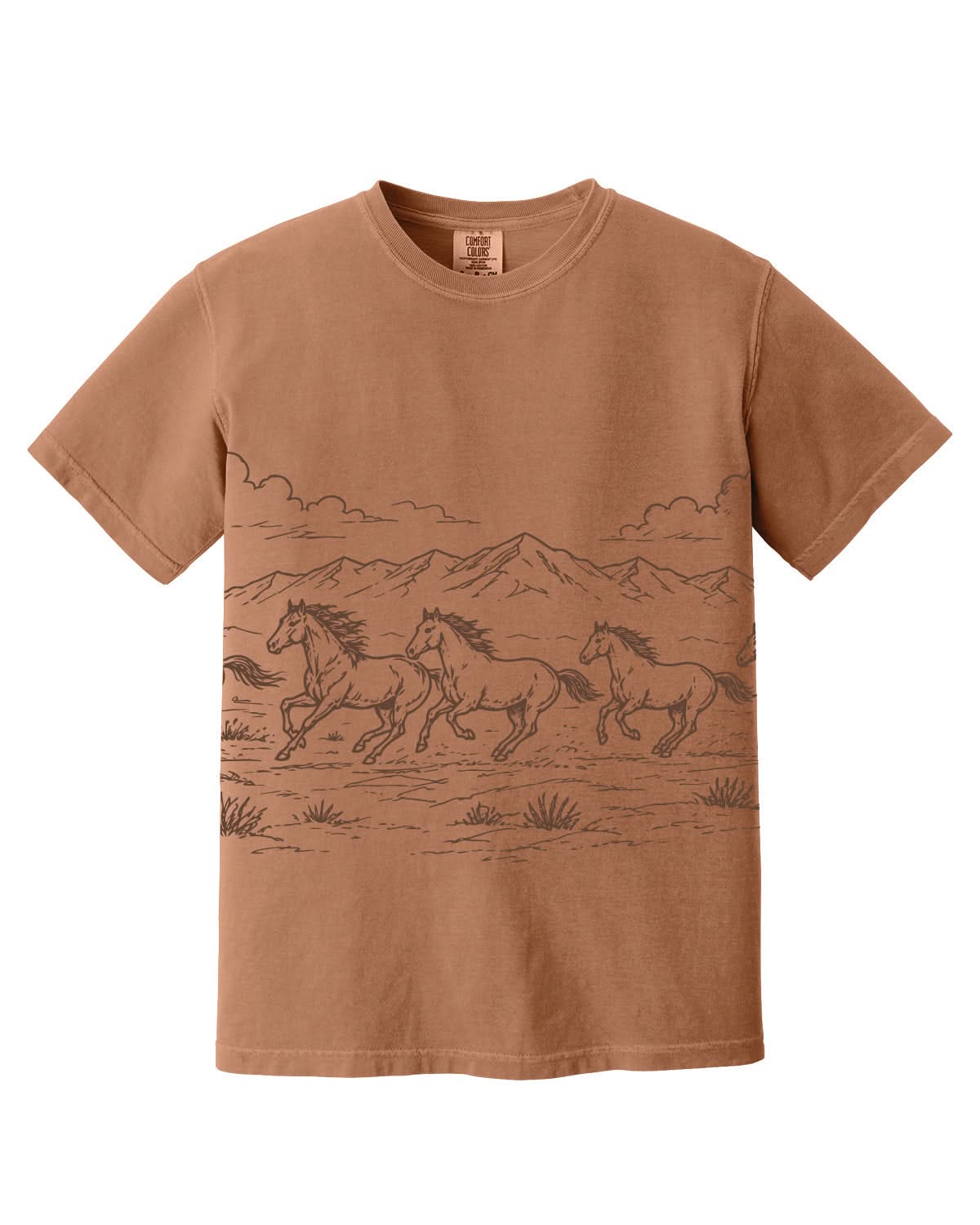 Western Horse Print | Comfort Colors Tee Little Mama Shirt Shop LLC