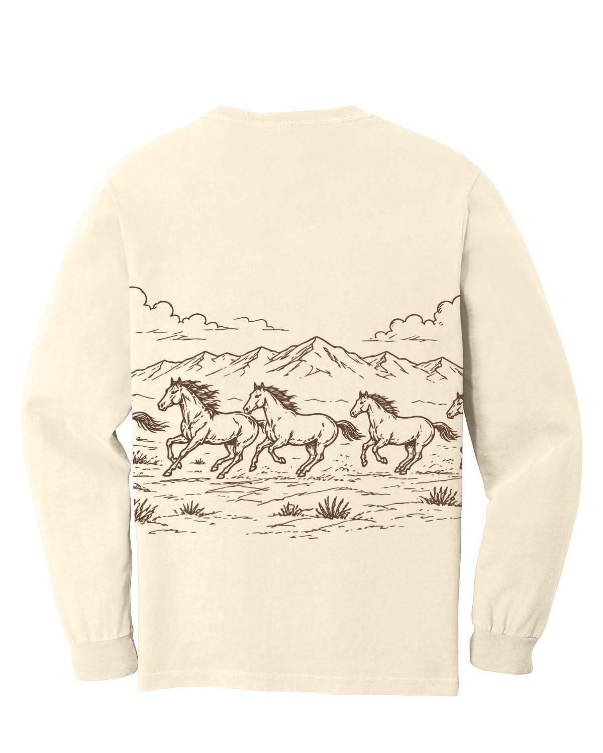 Western Horse Print | Comfort Colors Long Sleeve Tee Little Mama Shirt Shop LLC