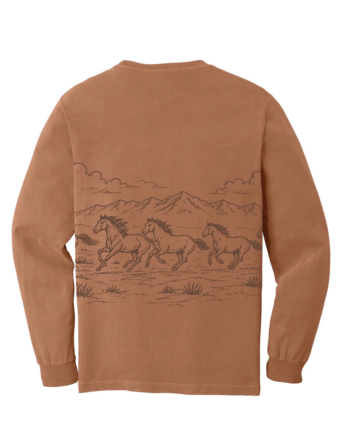 Western Horse Print | Comfort Colors Long Sleeve Tee Little Mama Shirt Shop LLC