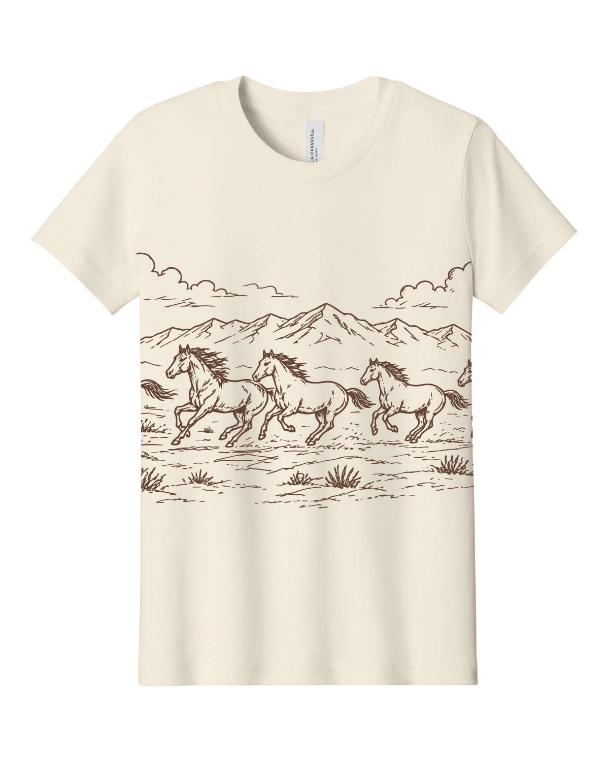 Western Horse Print | Child Tee | Natural Little Mama Shirt Shop LLC