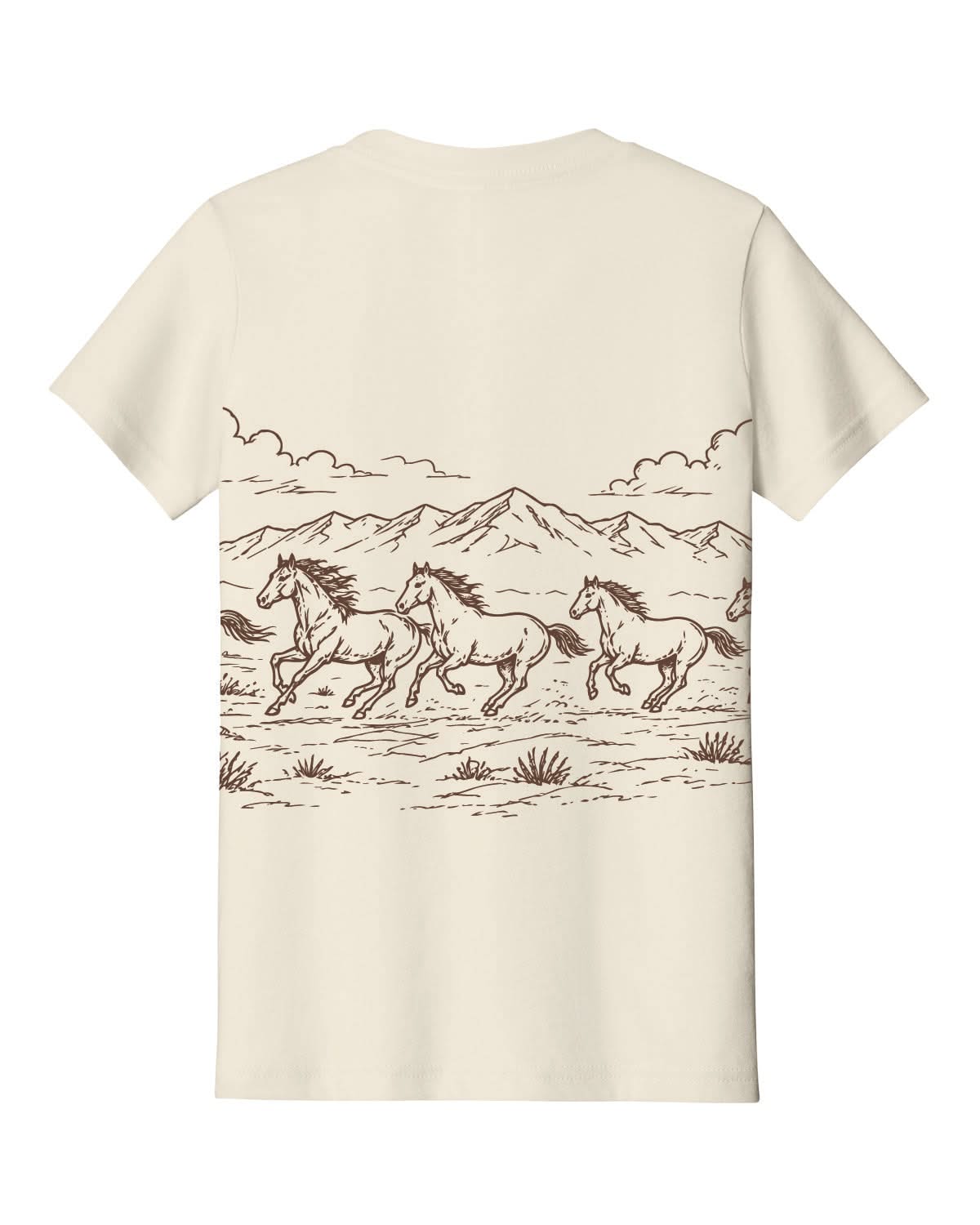 Western Horse Print | Child Tee | Natural Little Mama Shirt Shop LLC