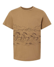 Western Horse Print | Child Tee | Coyote Brown Little Mama Shirt Shop LLC