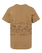 Western Horse Print | Child Tee | Coyote Brown Little Mama Shirt Shop LLC