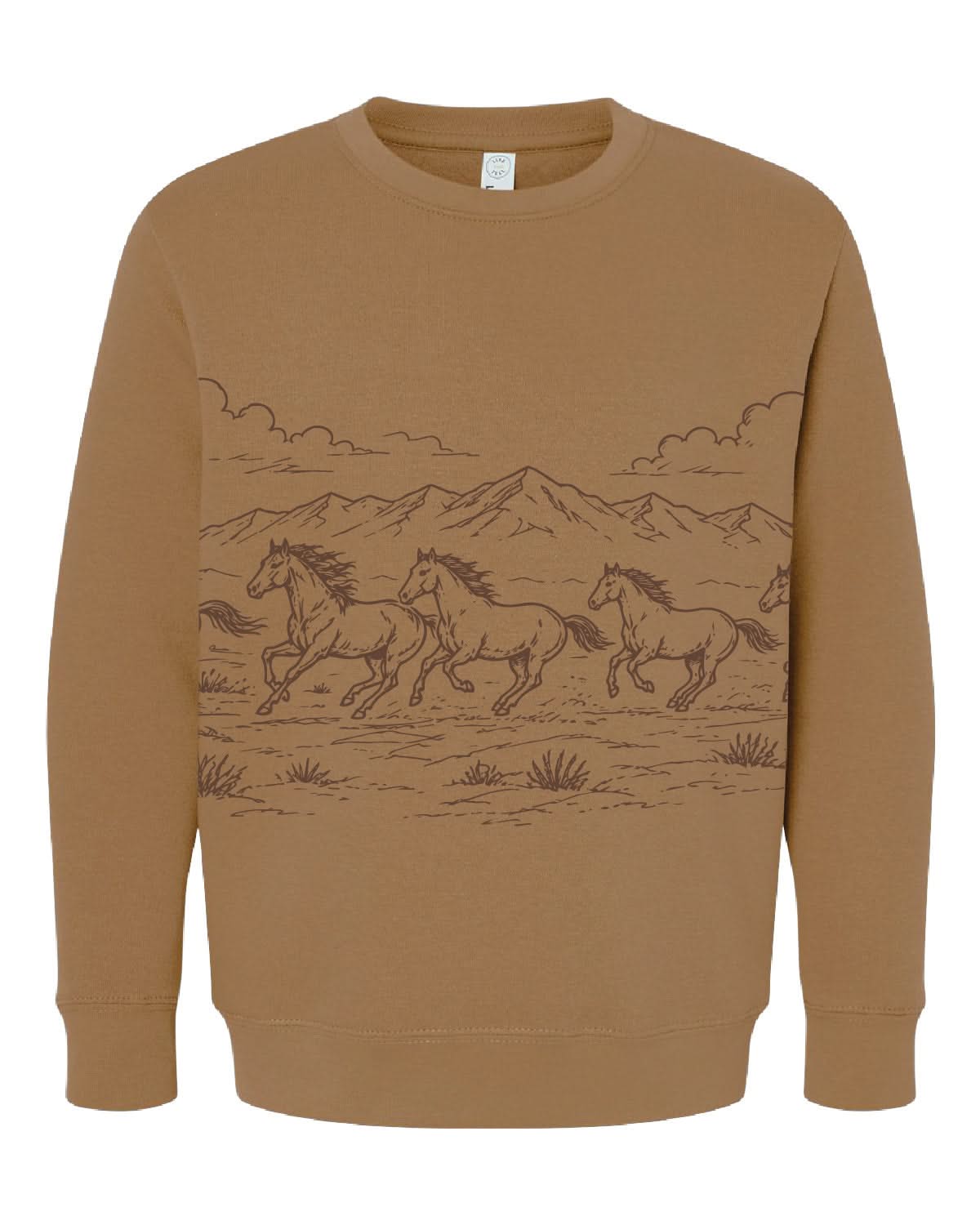 Western Horse Print | Child Crewneck Little Mama Shirt Shop LLC