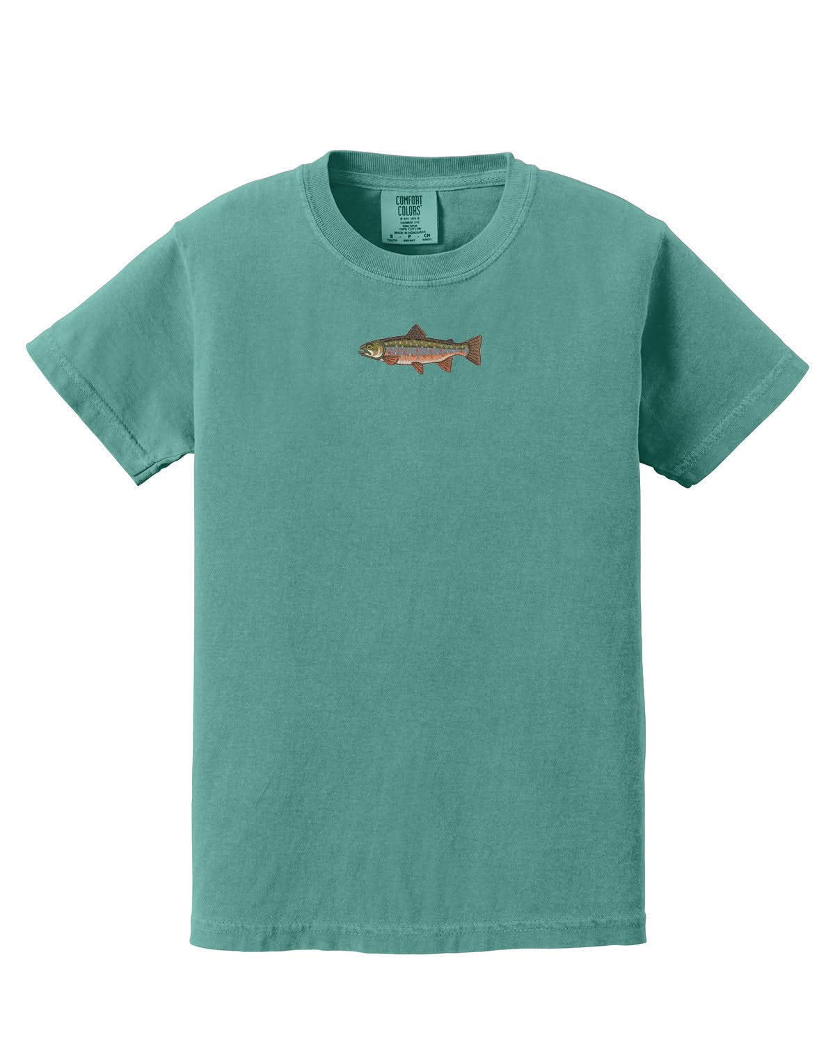 Brook Trout | Child Comfort Colors Tee | Embroidered Little Mama Shirt Shop LLC