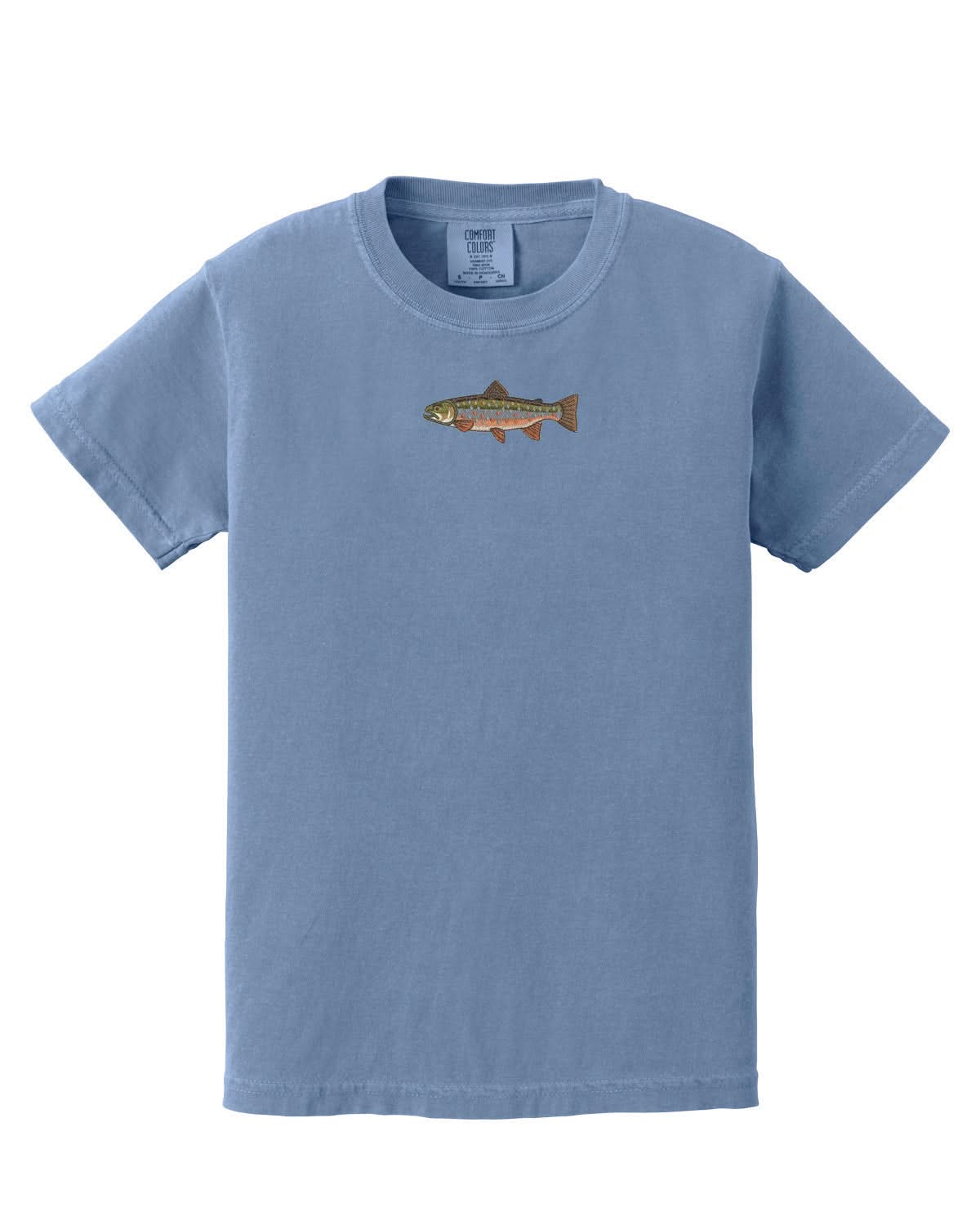 Brook Trout | Child Comfort Colors Tee | Embroidered Little Mama Shirt Shop LLC