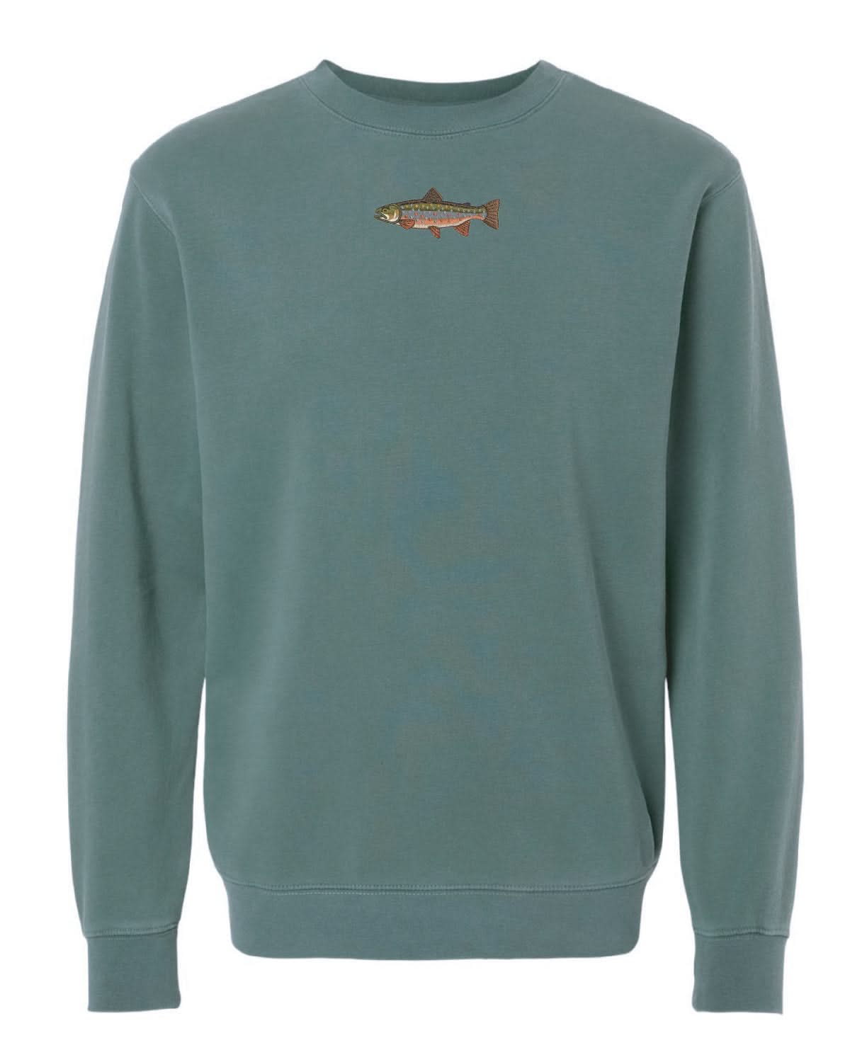 Brook Trout | Pigment Crewneck | Embroidered Little Mama Shirt Shop LLC