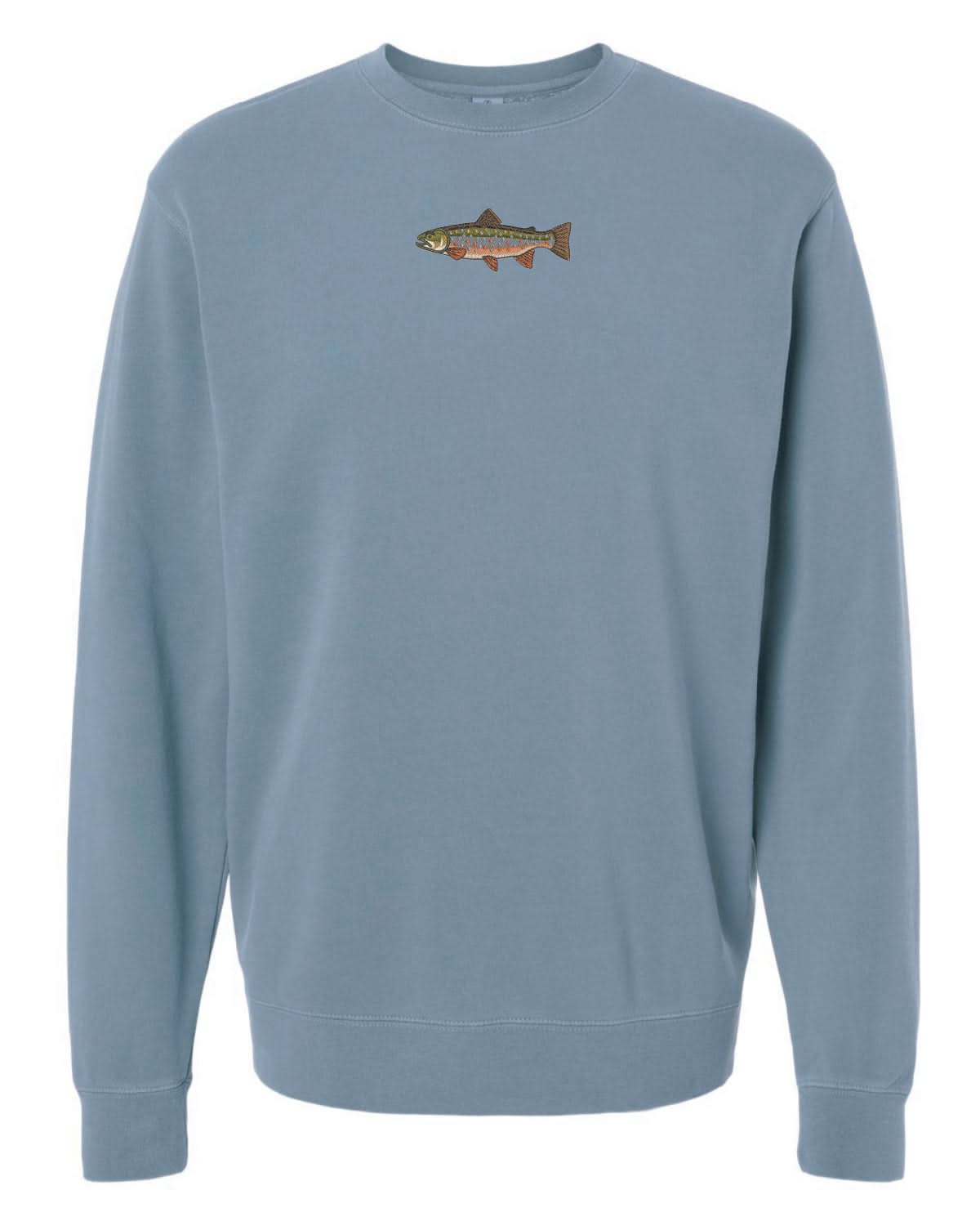 Brook Trout | Pigment Crewneck | Embroidered Little Mama Shirt Shop LLC