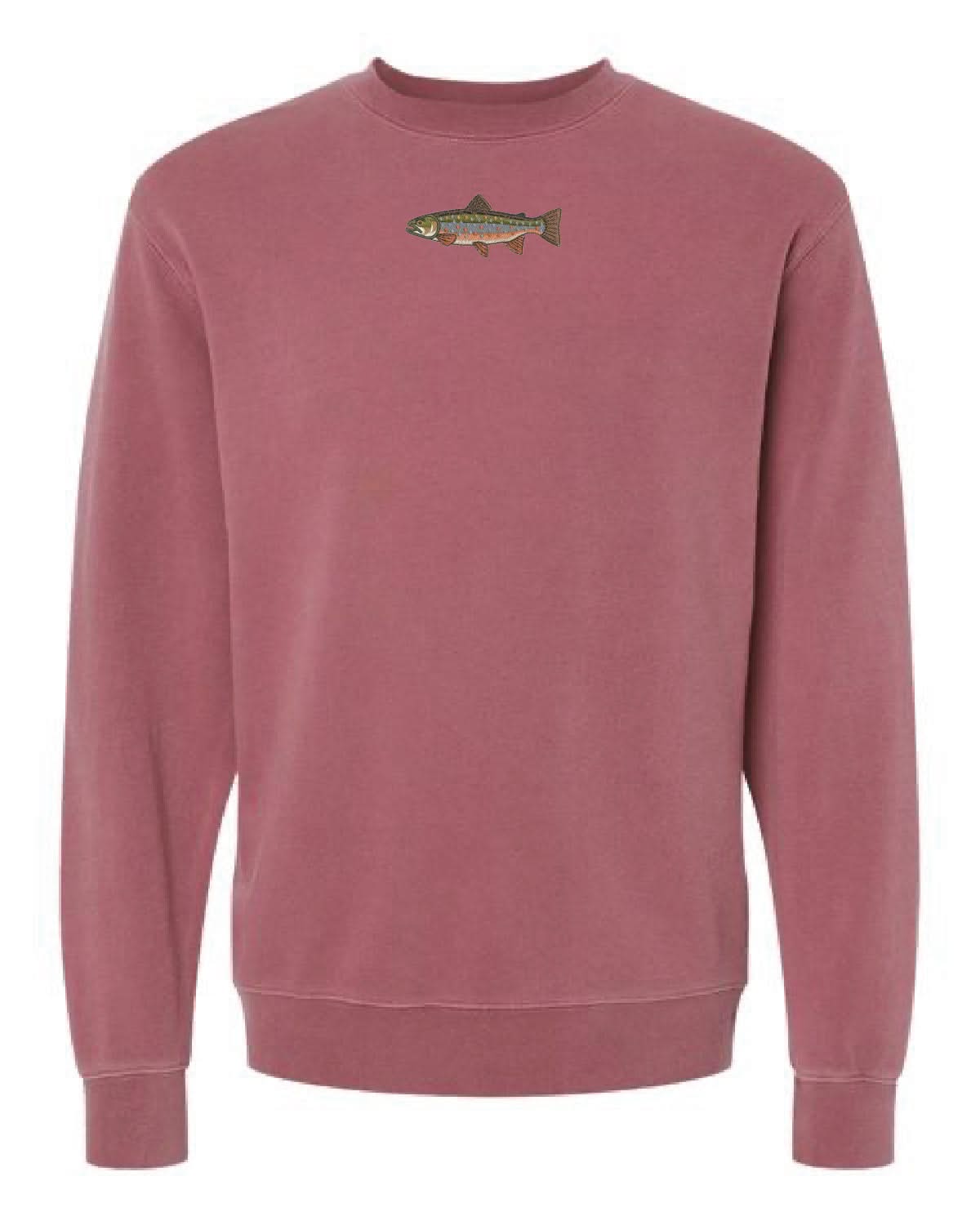 Brook Trout | Pigment Crewneck | Embroidered Little Mama Shirt Shop LLC