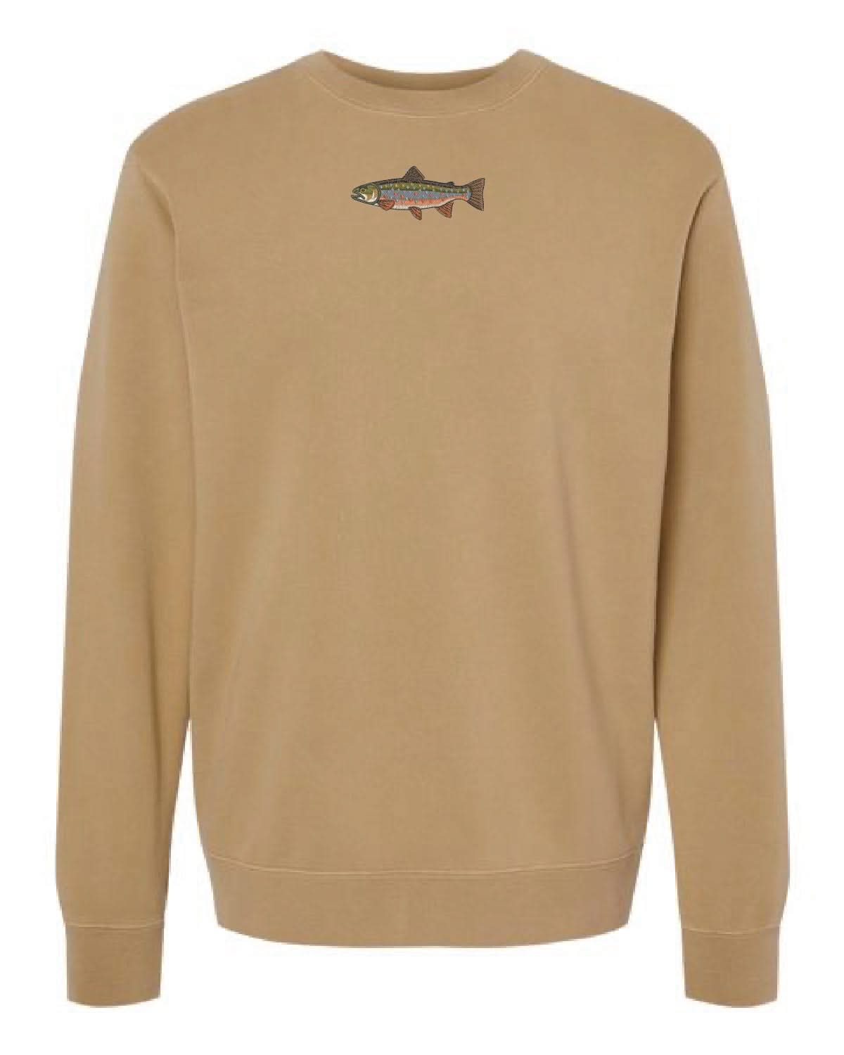 Brook Trout | Pigment Crewneck | Embroidered Little Mama Shirt Shop LLC