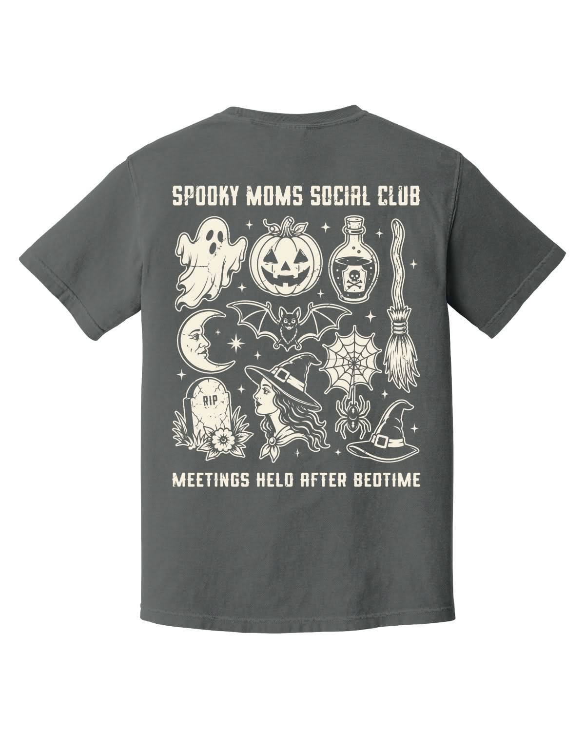 'Spooky Moms Social Club' Comfort Colors Tee Little Mama Shirt Shop LLC