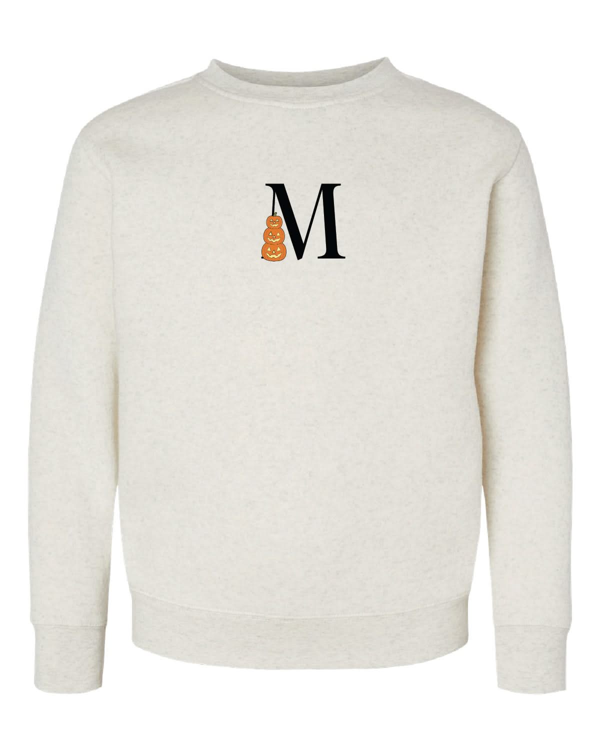 Halloween Initial Child Crewneck Little Mama Shirt Shop LLC