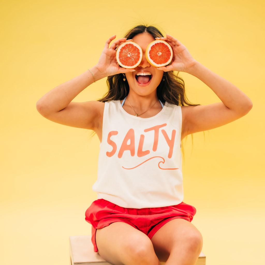 Salty w/ Wave (f&bd) - Comfort Colors TANK Little Mama Shirt Shop LLC