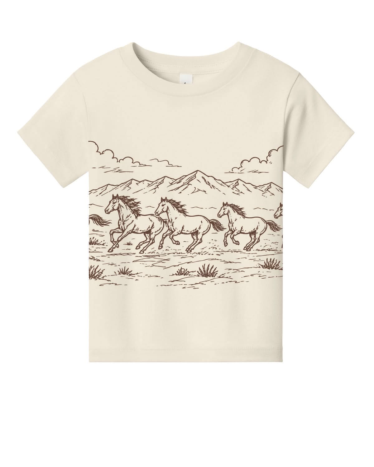 Western Horse Print | Child Tee | Natural Little Mama Shirt Shop LLC